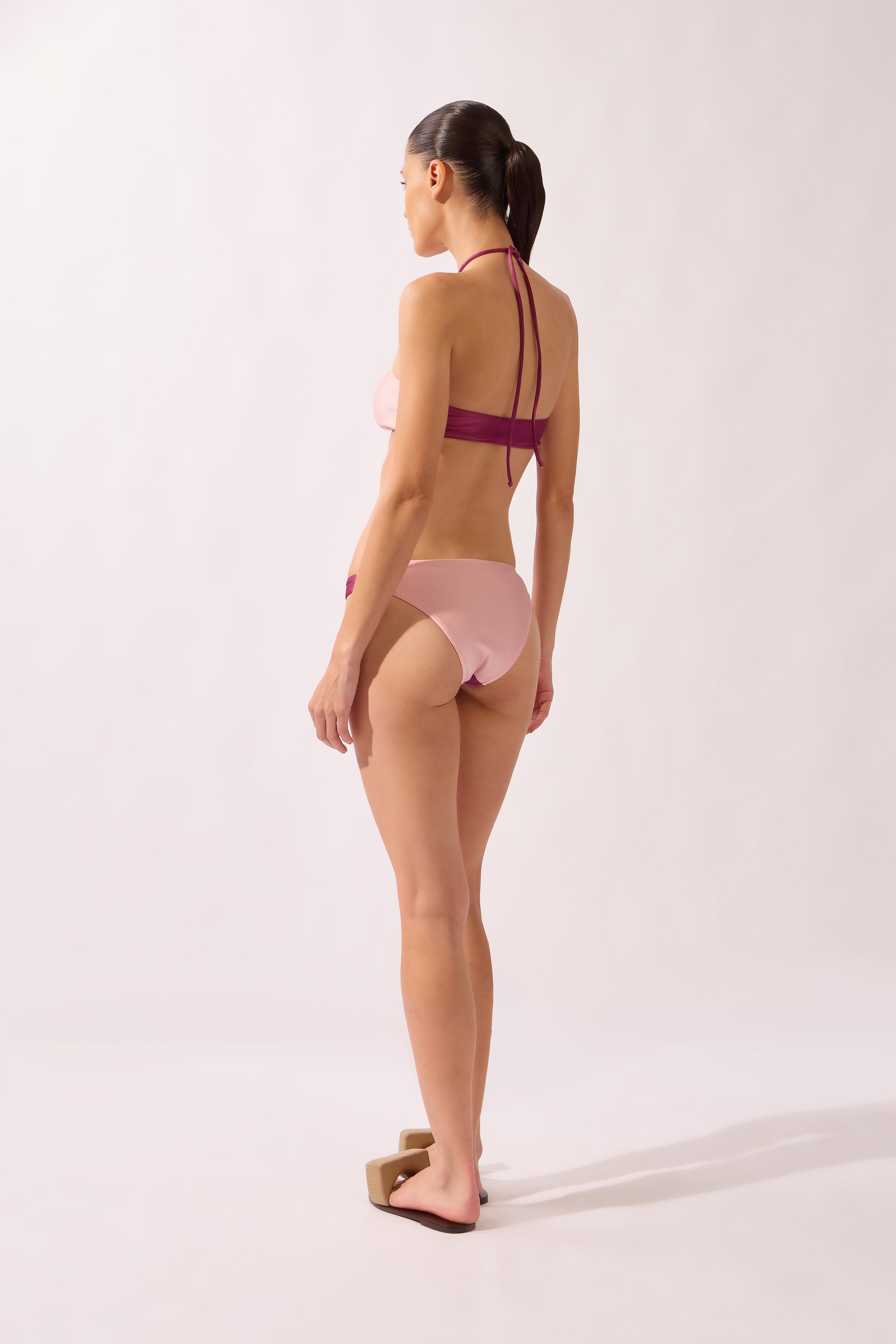 Biquini Bicolor De Amarrar Bold Floral Liso