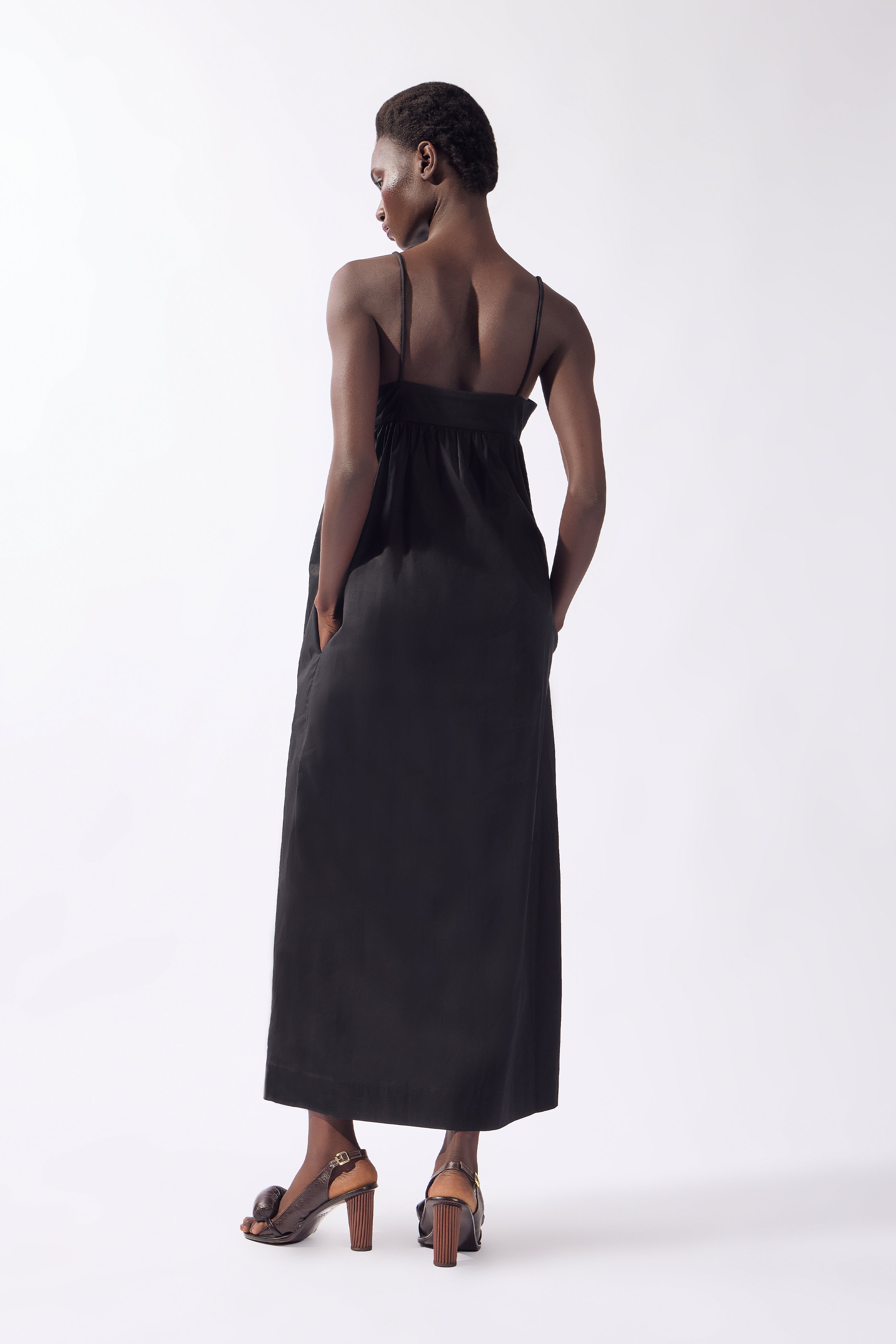 Vestido Midi Detalhe Busto Alpine Flower Liso