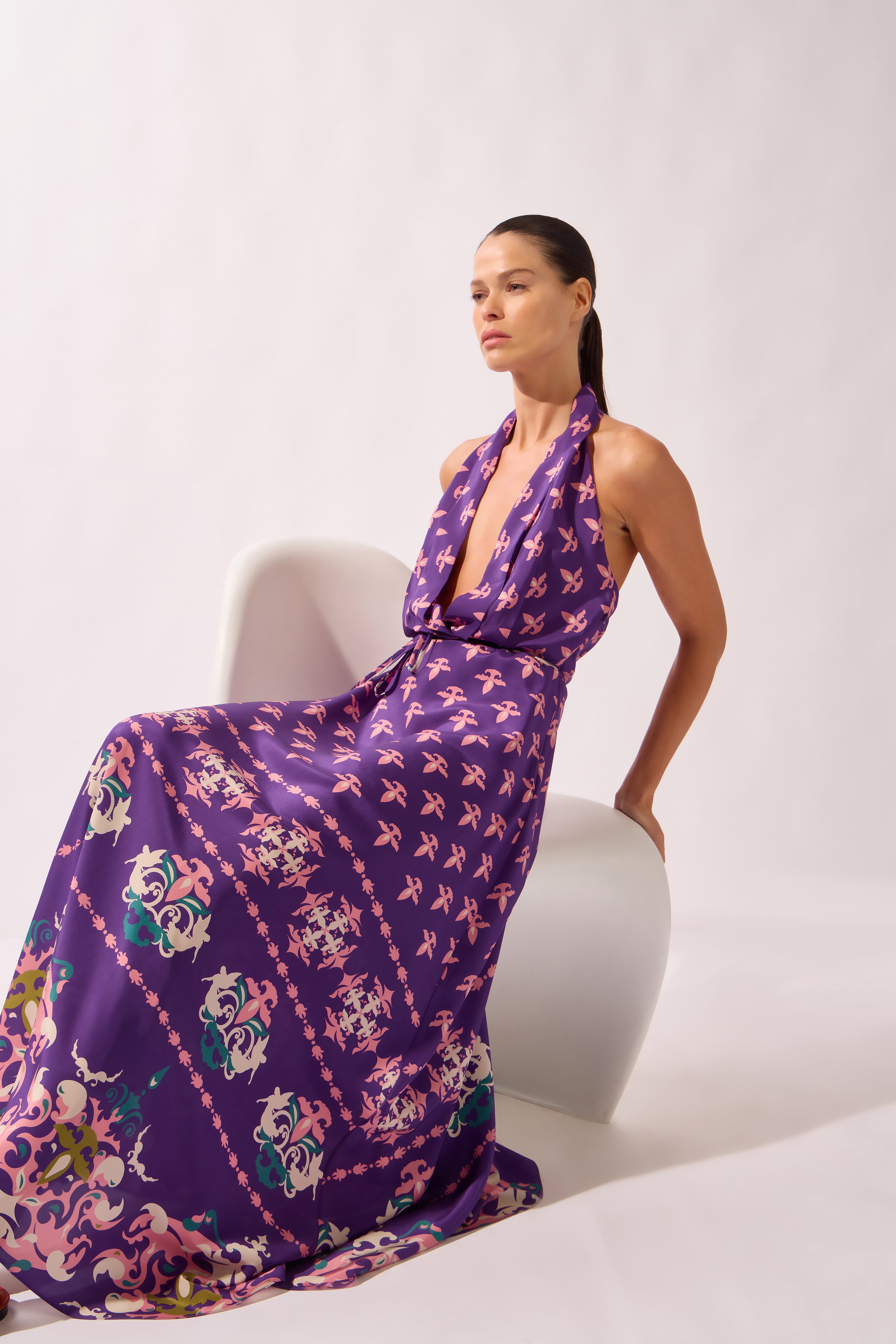 Vestido Longo Frente Única Arabesque