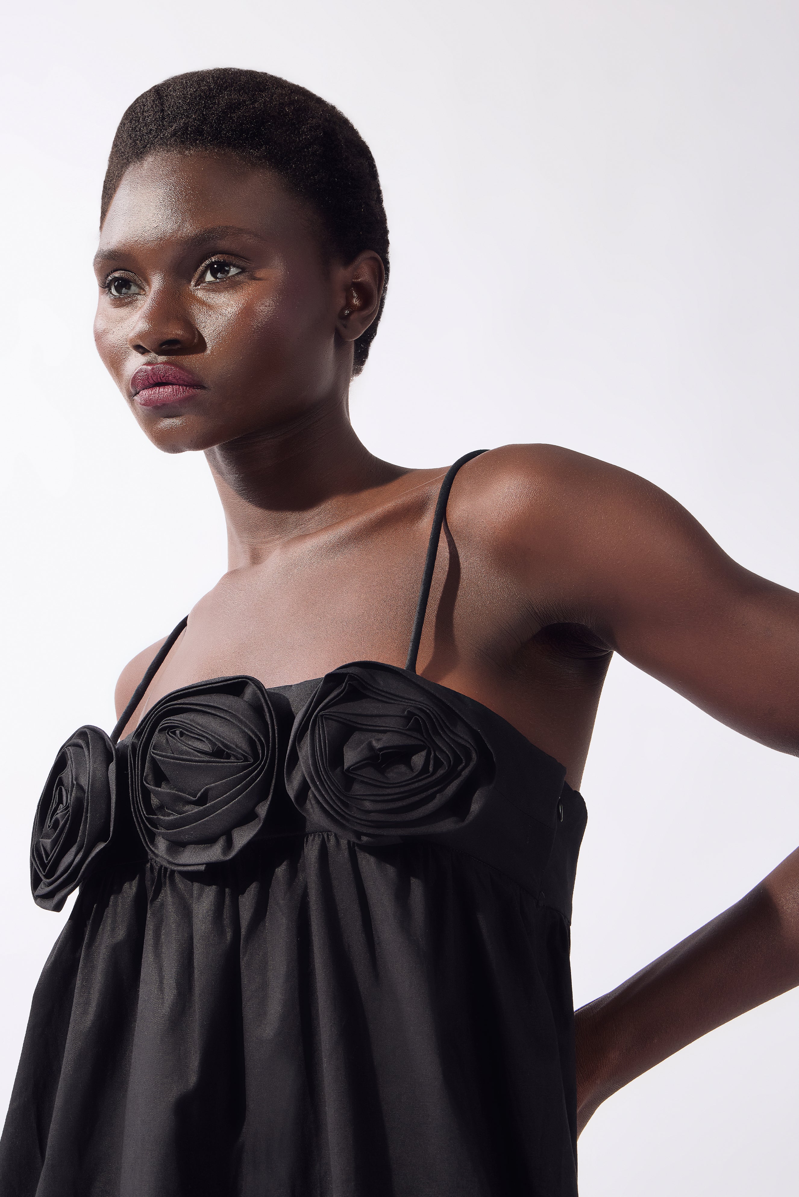 Vestido Midi Detalhe Busto Alpine Flower Liso