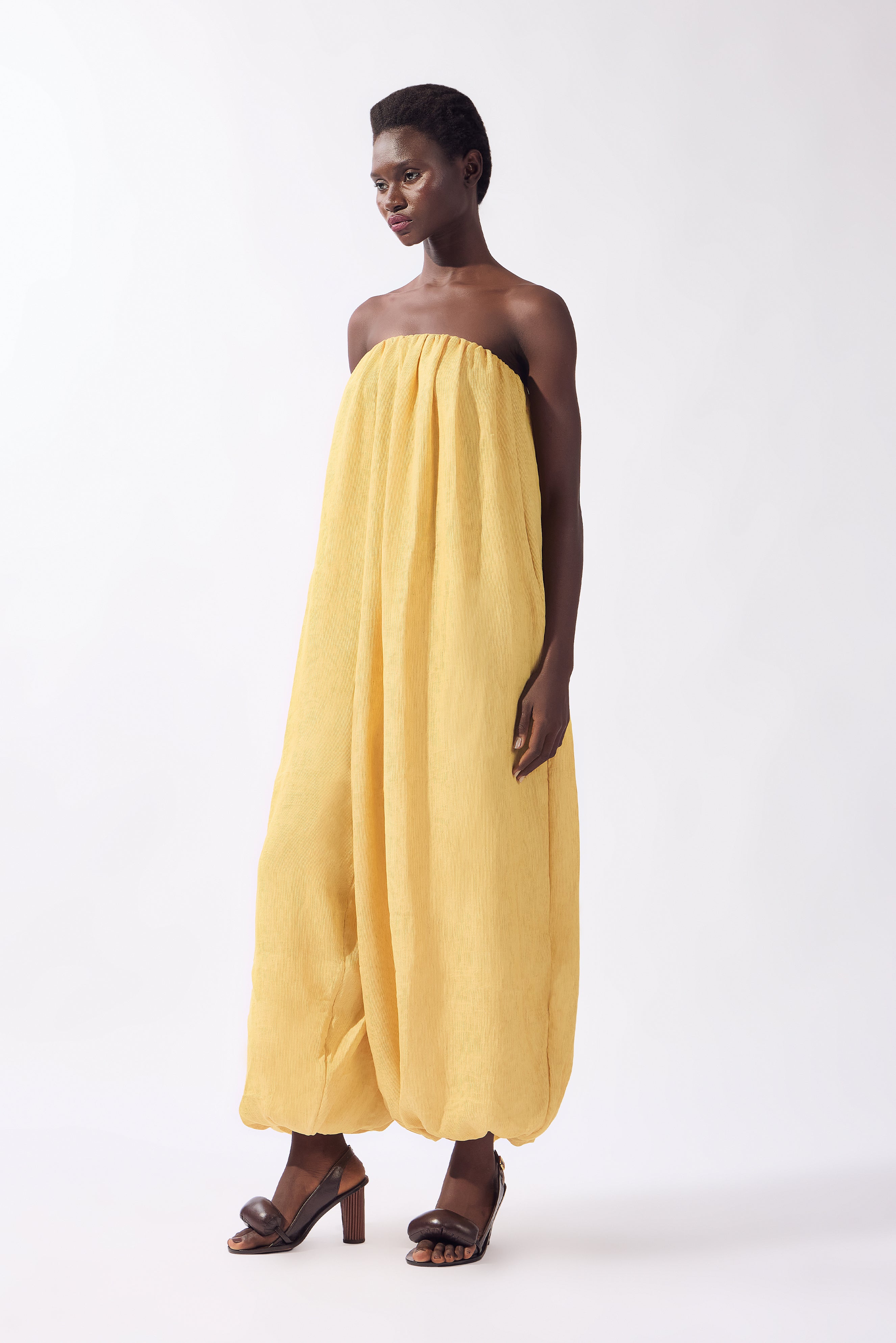 Jumpsuit Maxi Volume Pois e Foliage Lisos