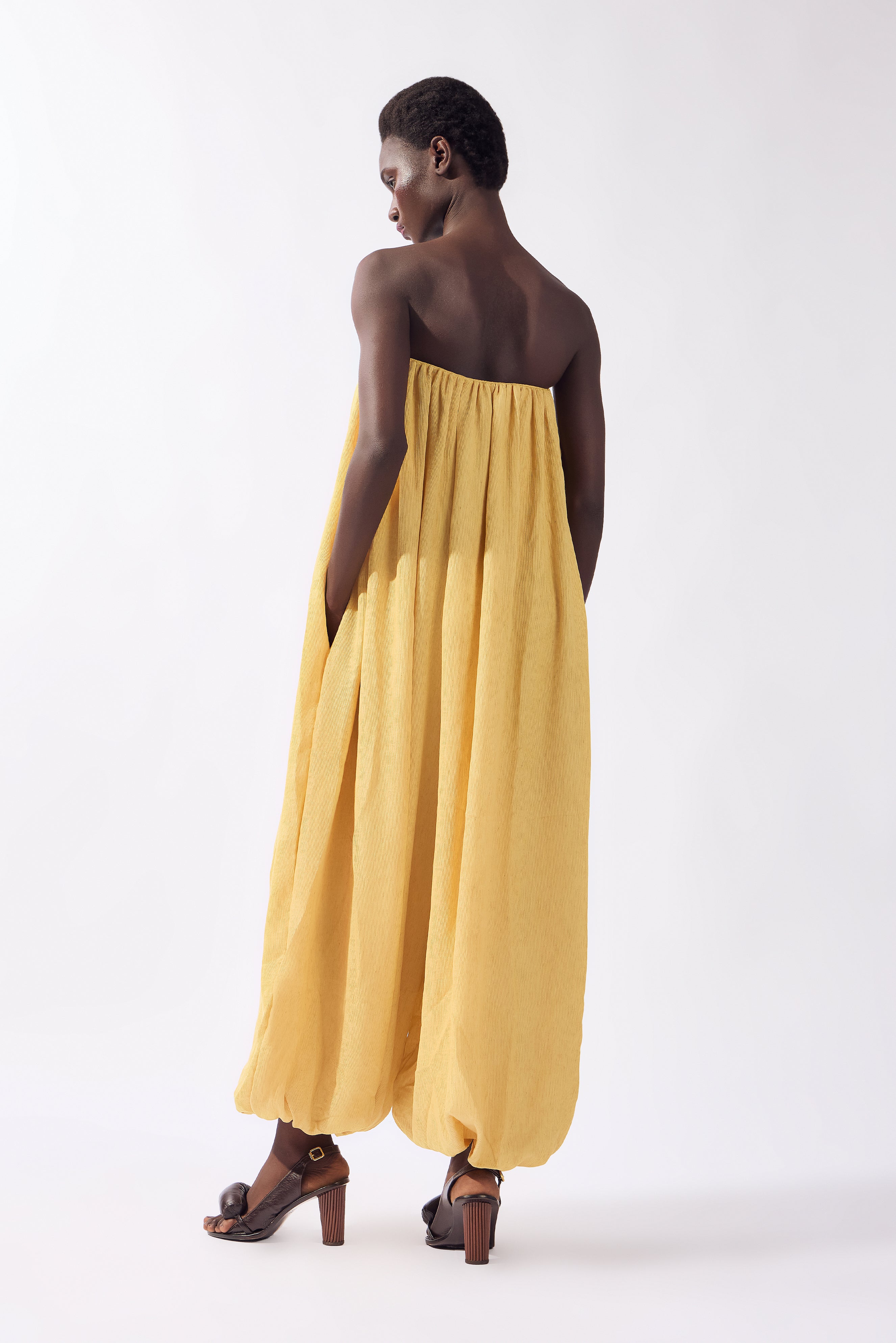 Jumpsuit Maxi Volume Pois e Foliage Lisos