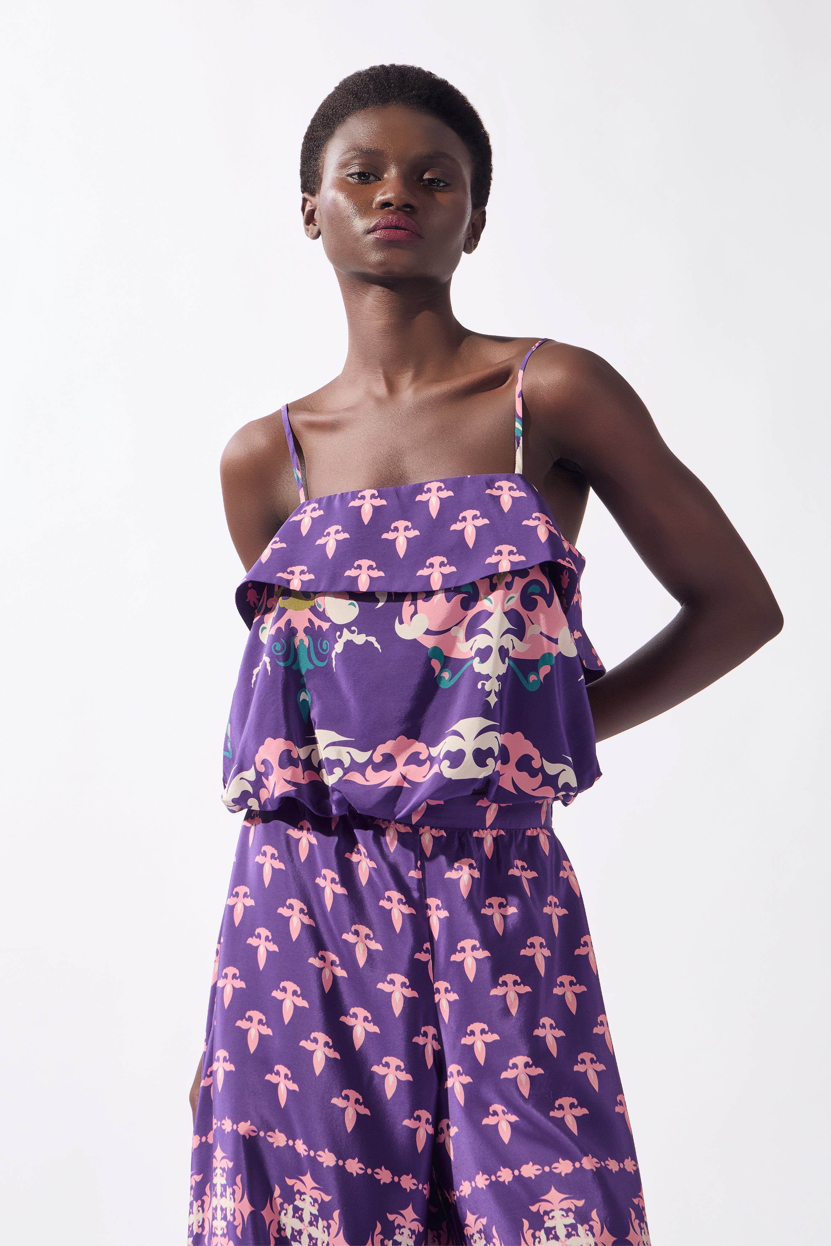 Blusa Cropped Alças Arabesque