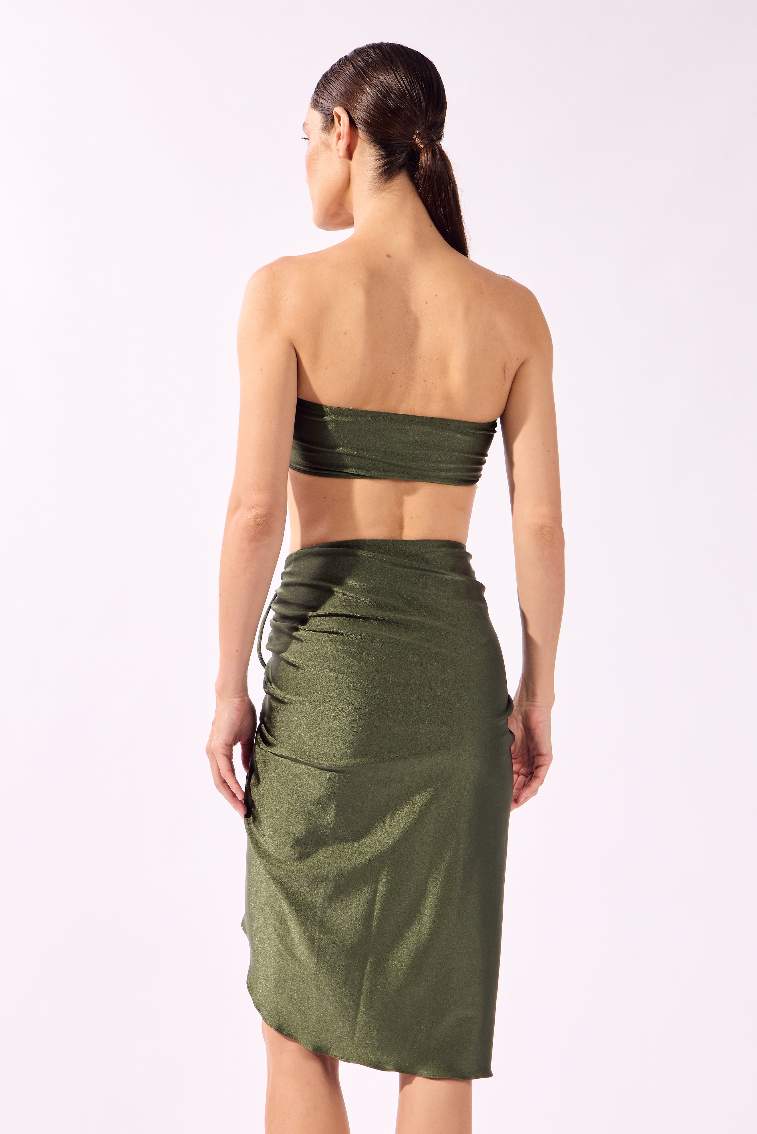 Saia Midi Franzida Lycra Timeless