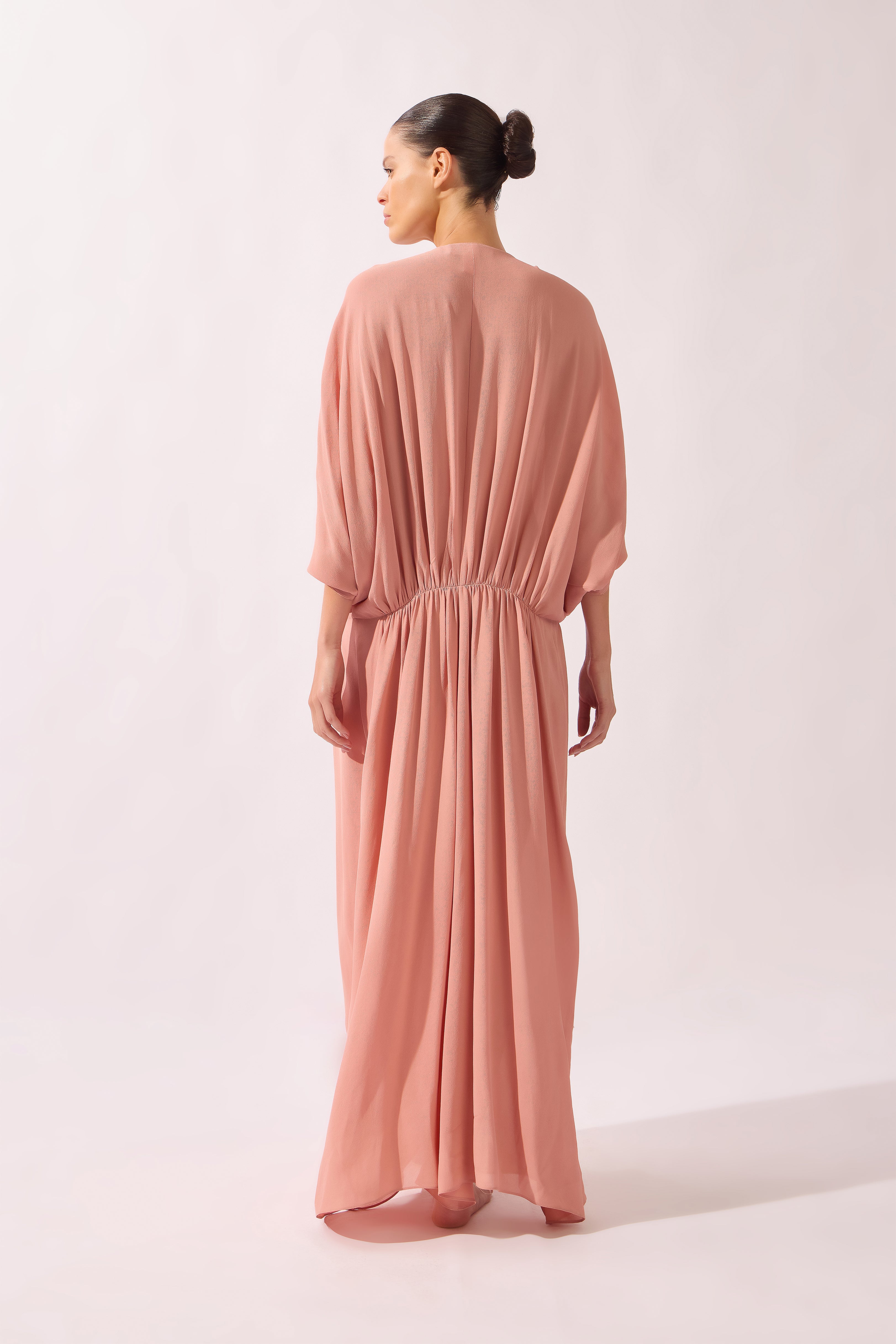 Vestido Longo Drapeado Arabesque Liso