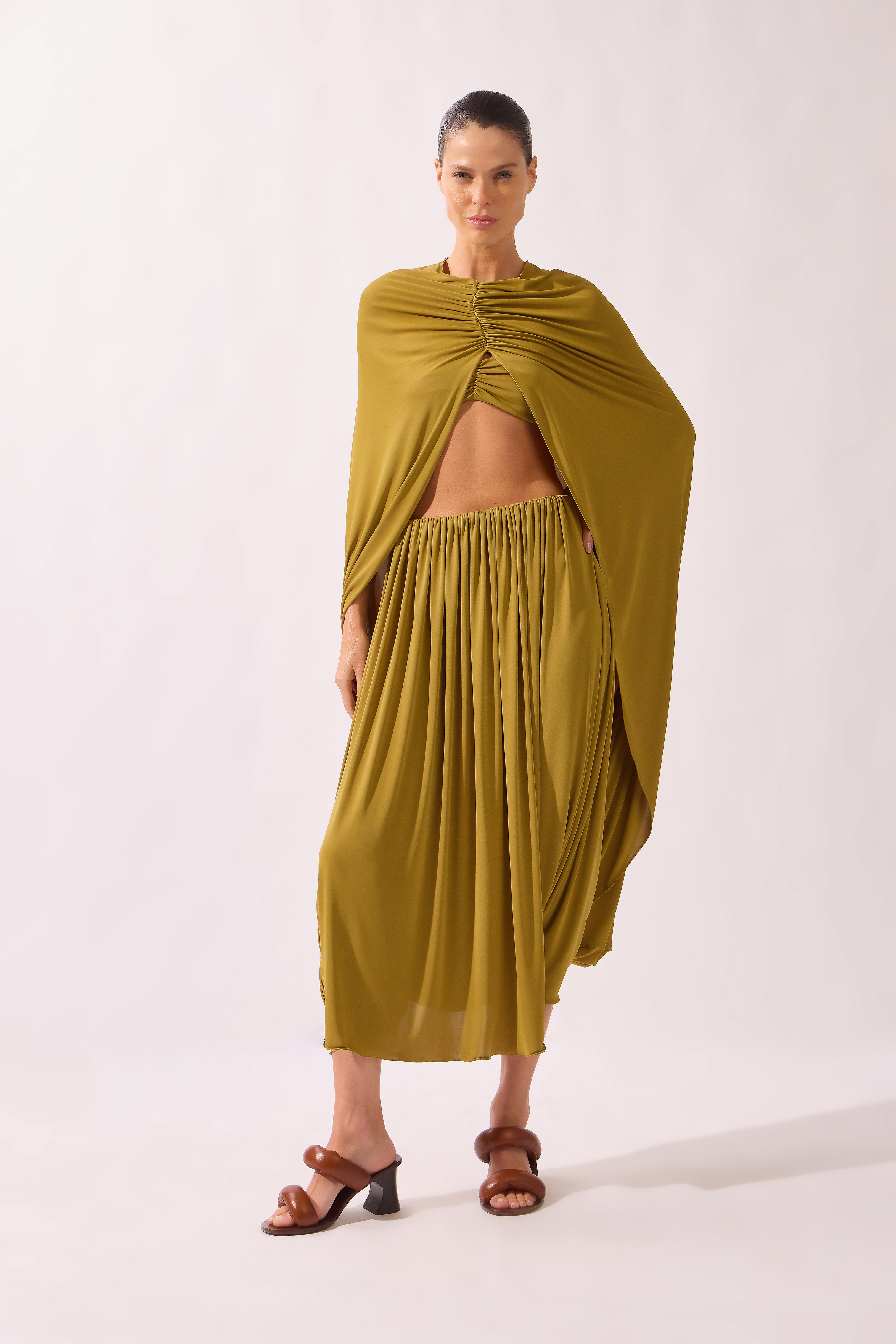 Vestido Capa Midi Bold Noir