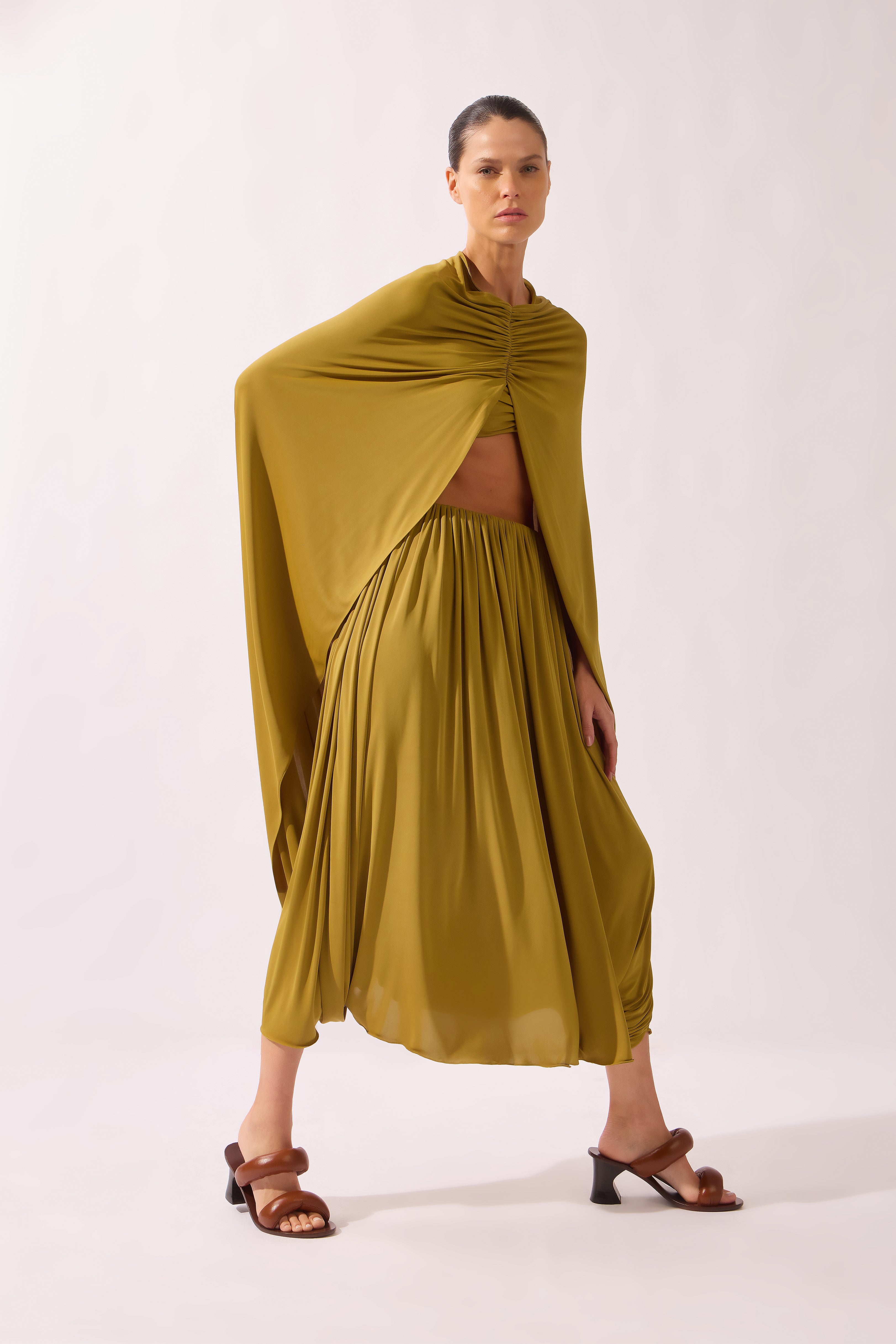 Vestido Capa Midi Bold Noir