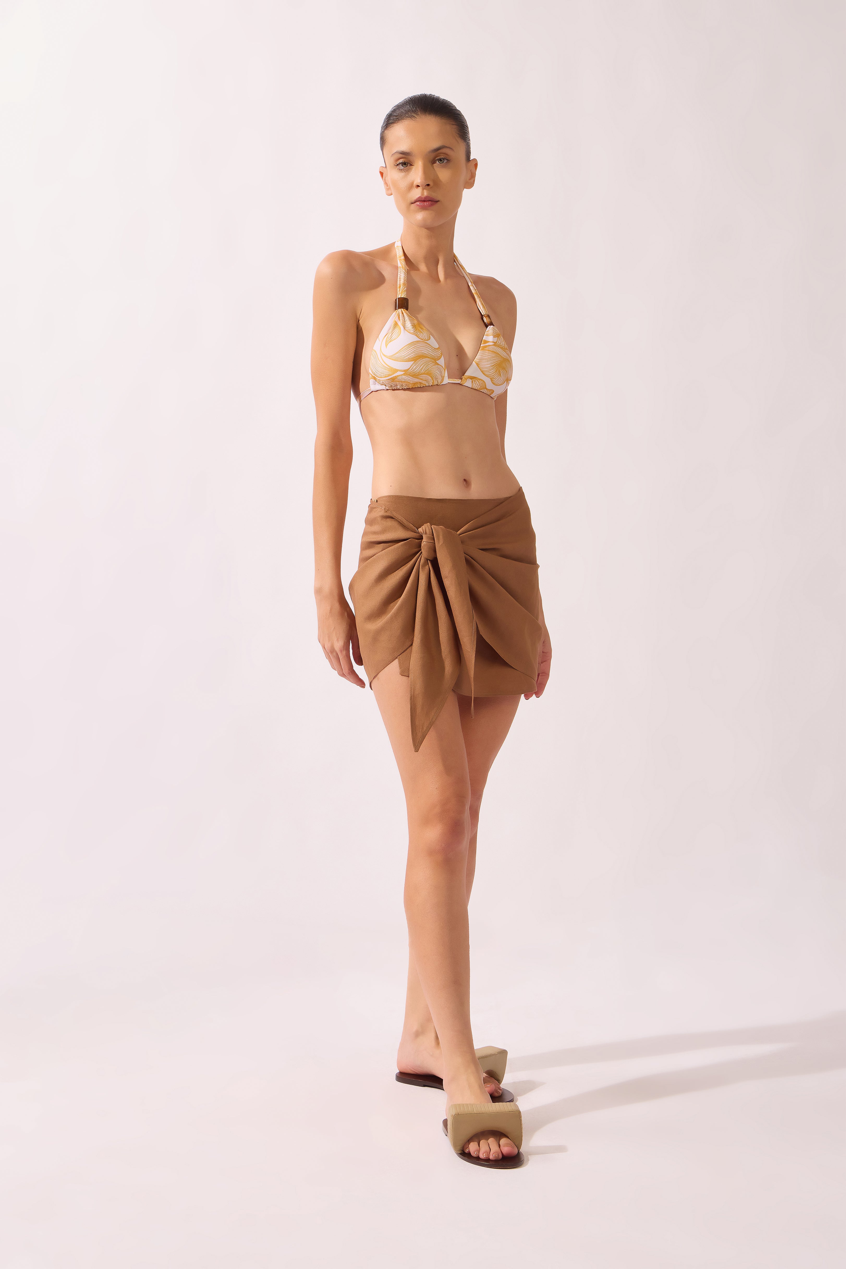 Mini Saia Pareô Pois e Foliage Lisos