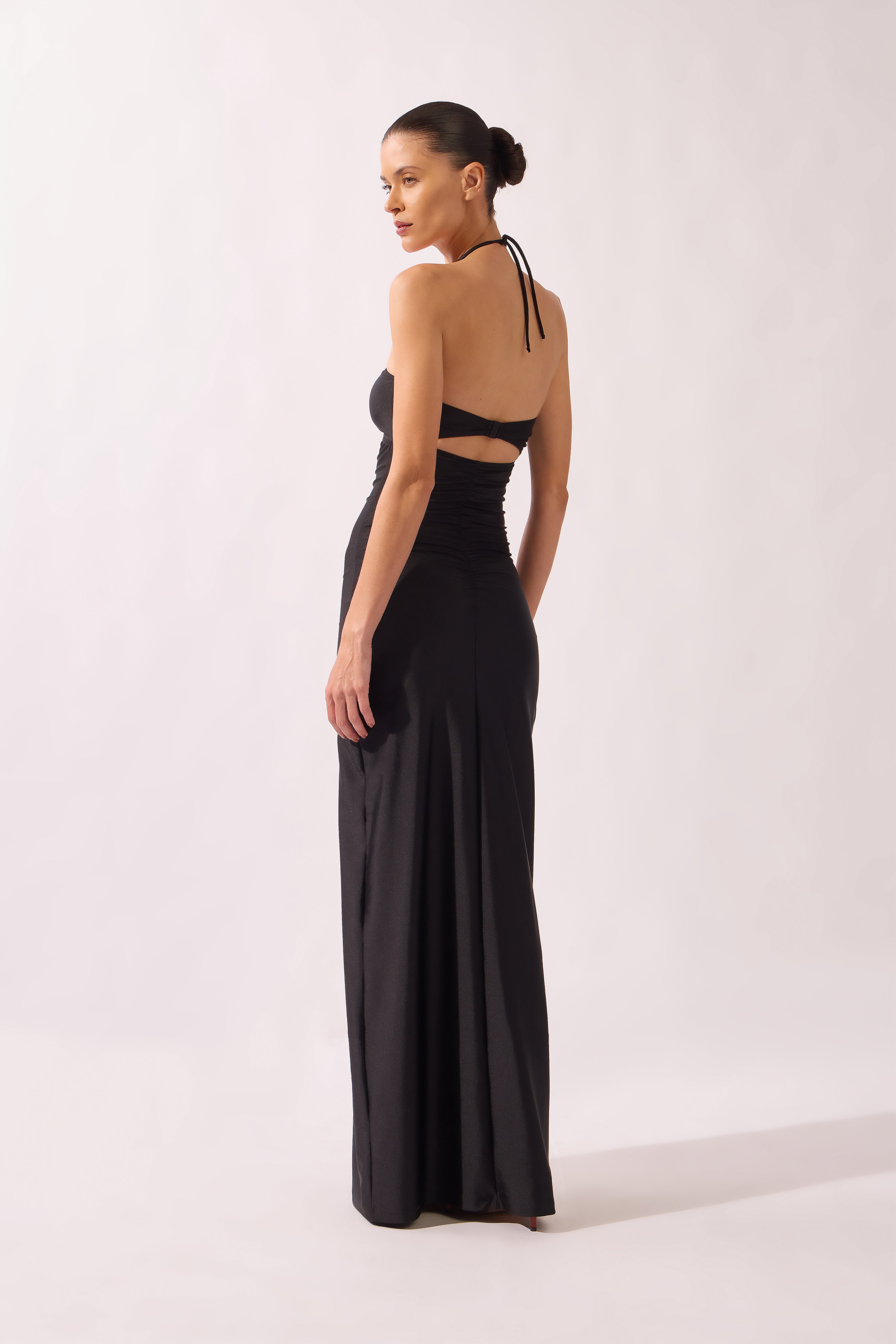 Vestido Longo Franzido Bold Noir