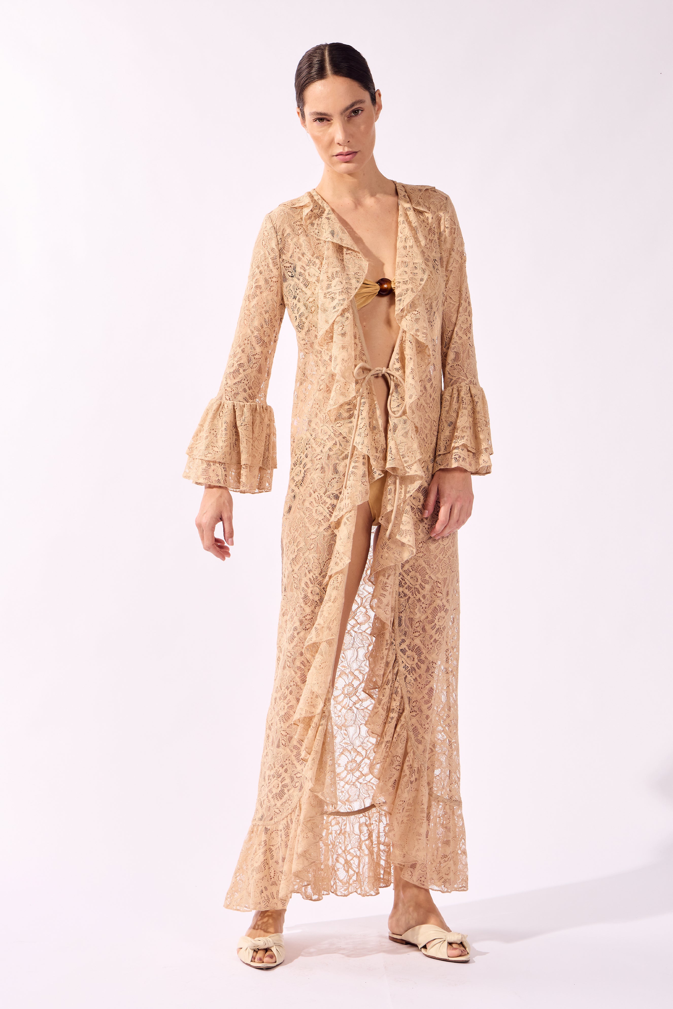 Robe De Renda Babados Pois e Foliage Lisos