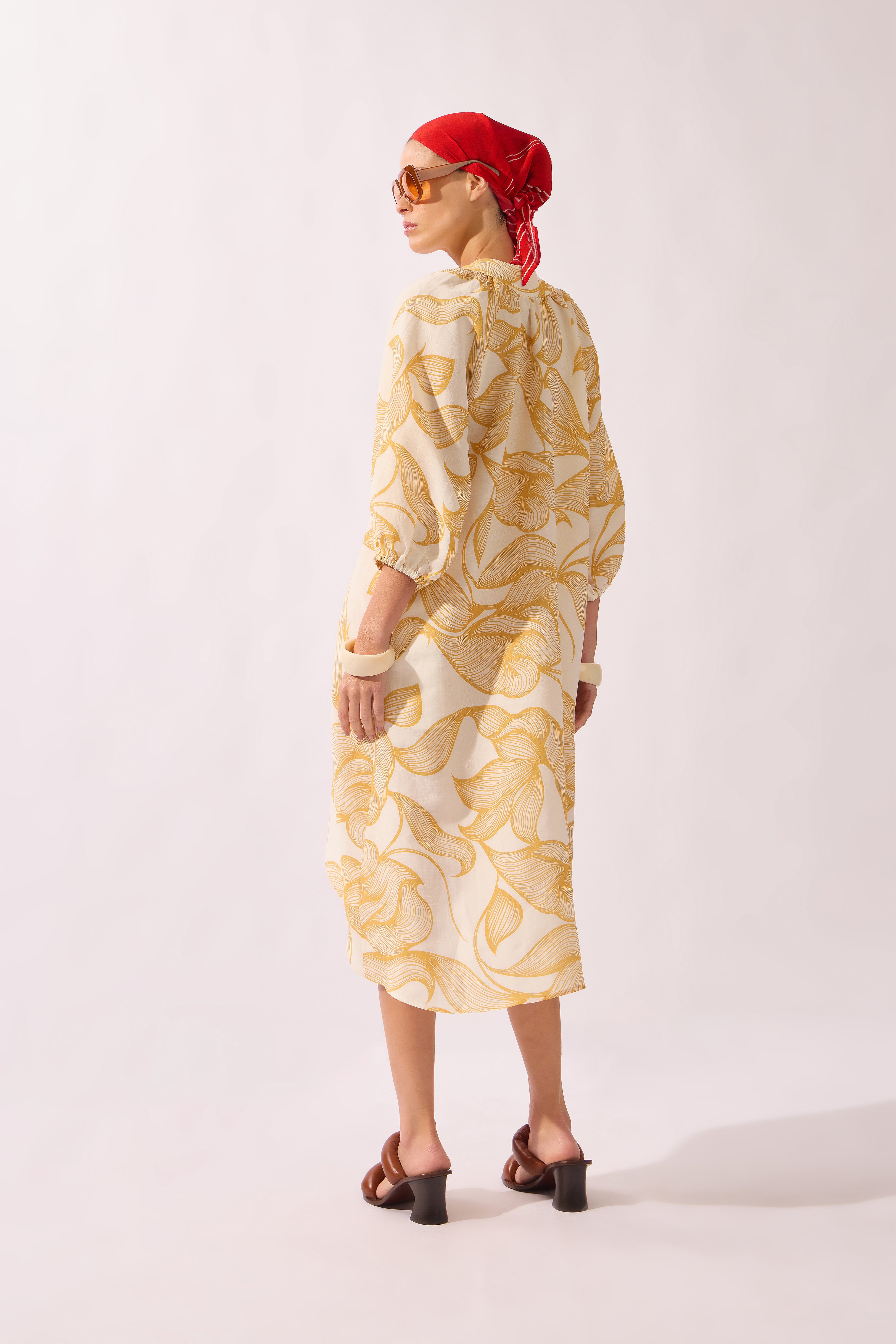 Tunica Midi Decote V Line Foliage