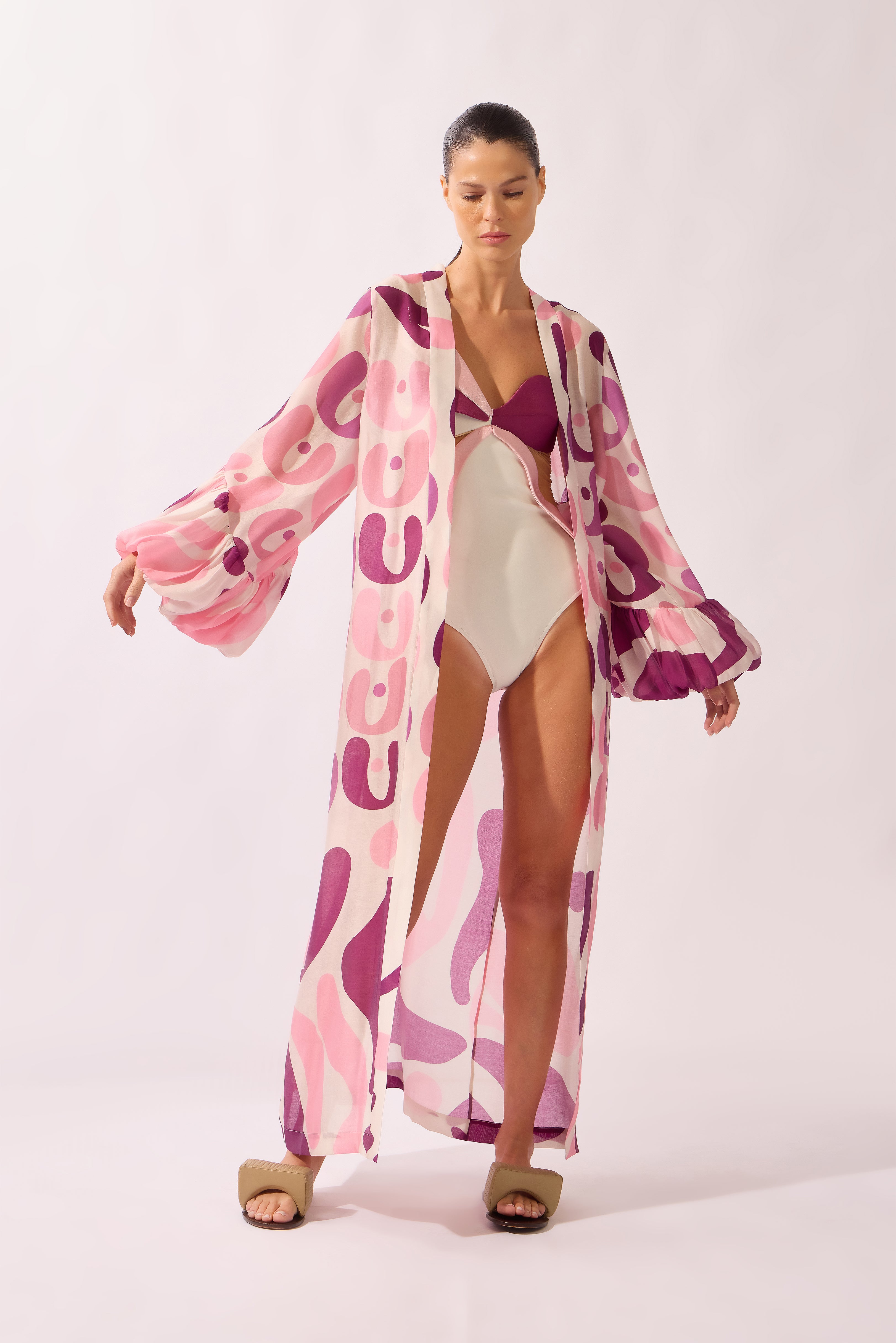 Robe Maxi Manga Bold Floral