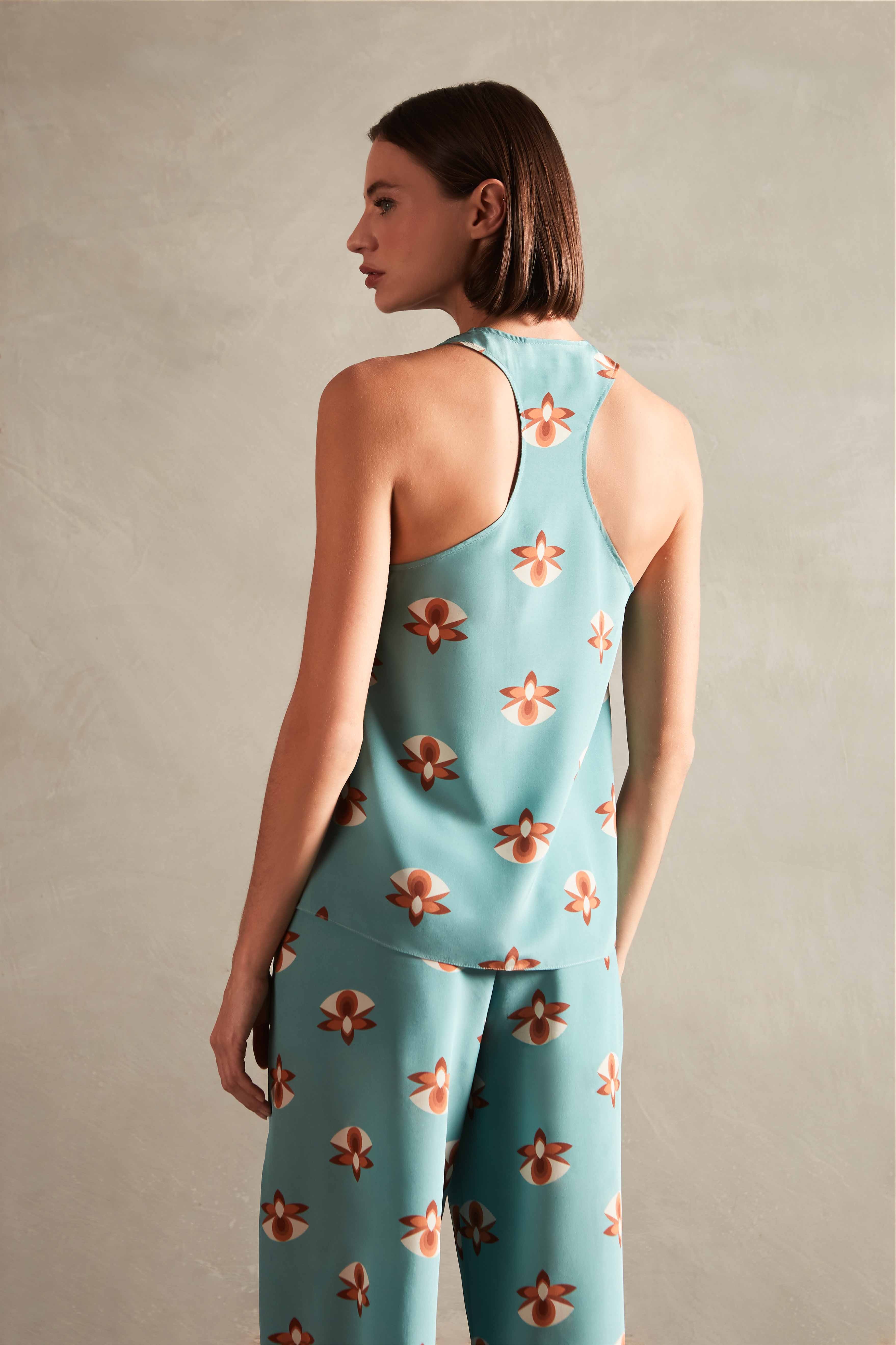 Blusa Regata Orquídea Vintage