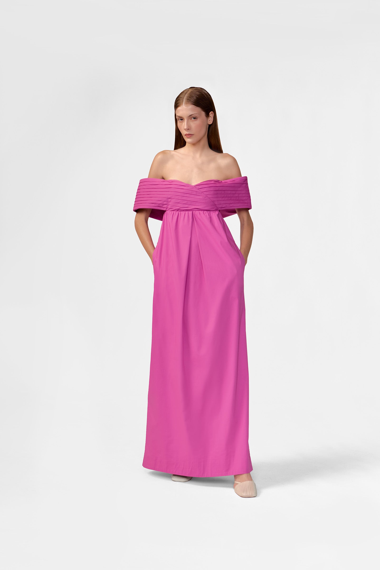 Vestido Longo Ombro a Ombro Baleares Liso