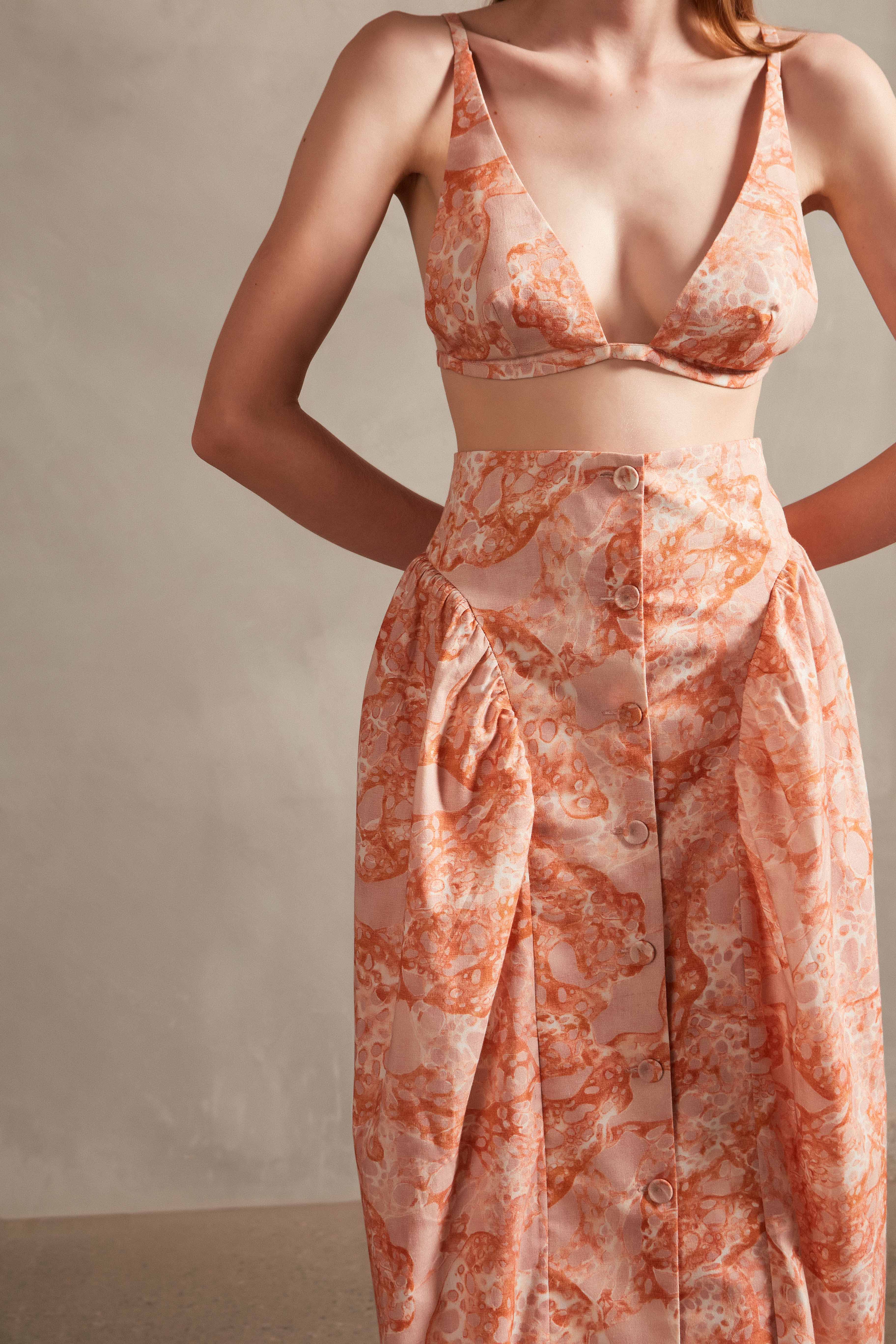 Conjunto Top E Saia Longa Bulles De Mer