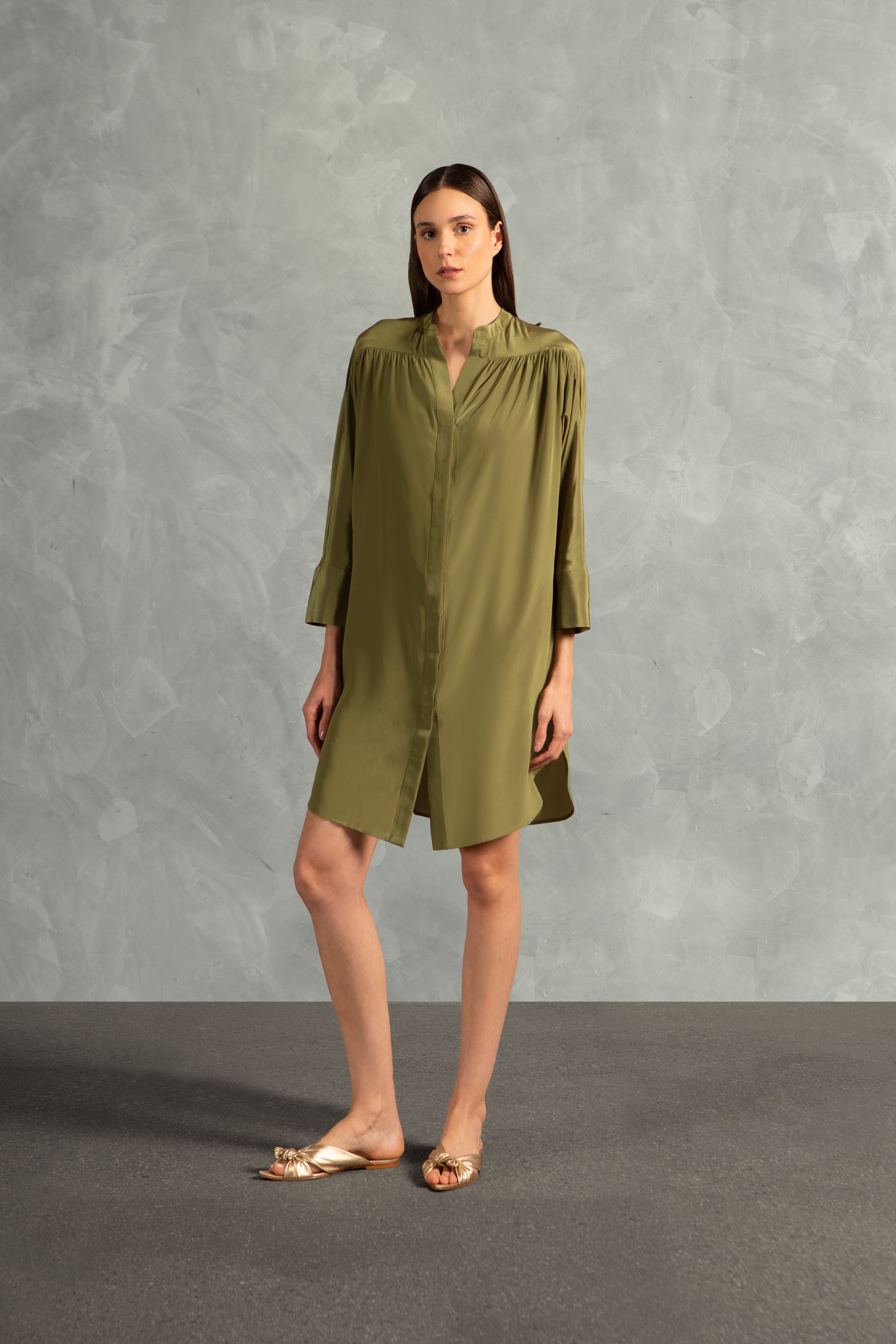 Chemise Manga Longa Ostras Liso