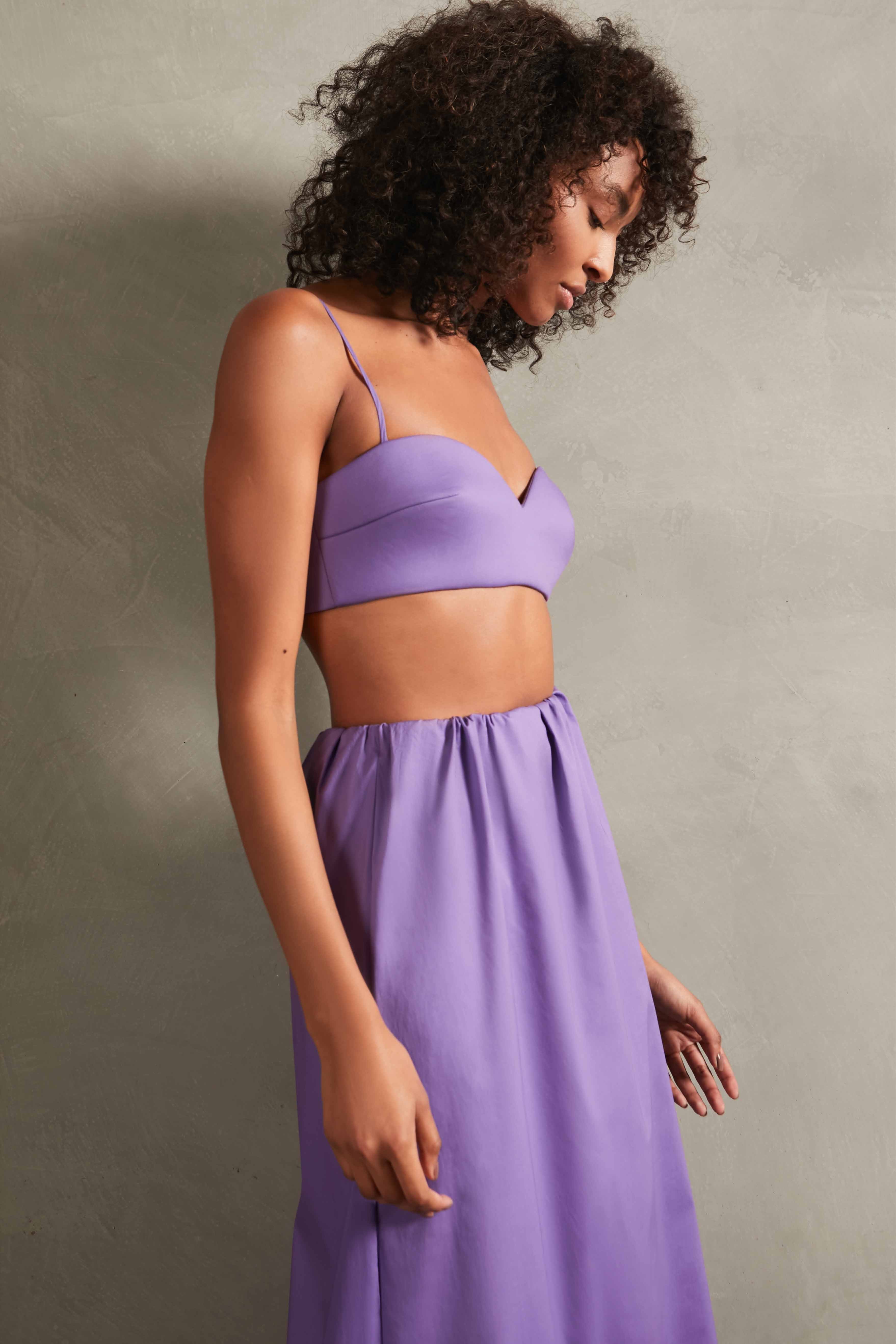 Conjunto Top Saia Liso Exotc Coral Liso