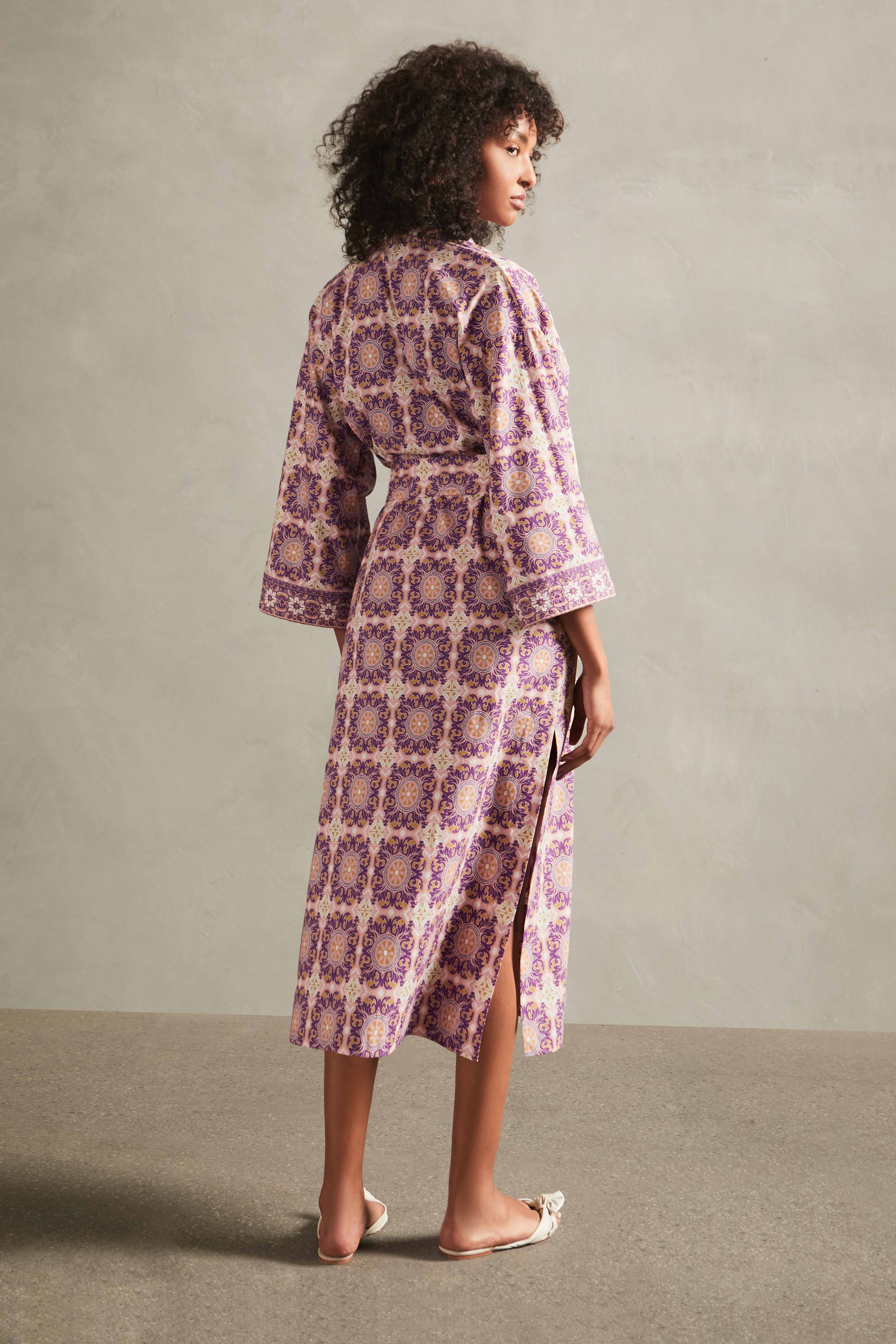 Robe Midi Amarração Exotic Coral