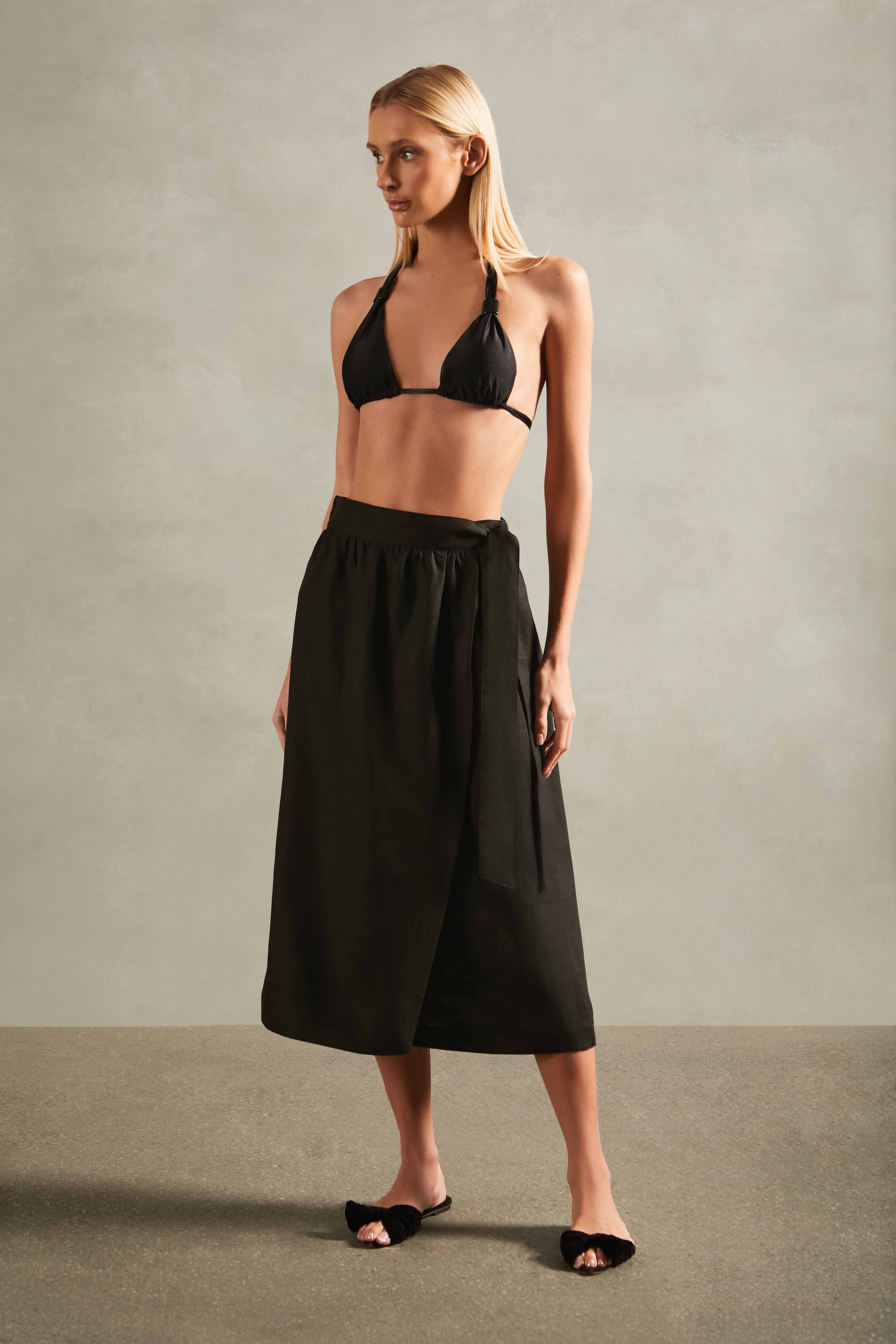 Saia Midi Transpassada Orquídea Vintage