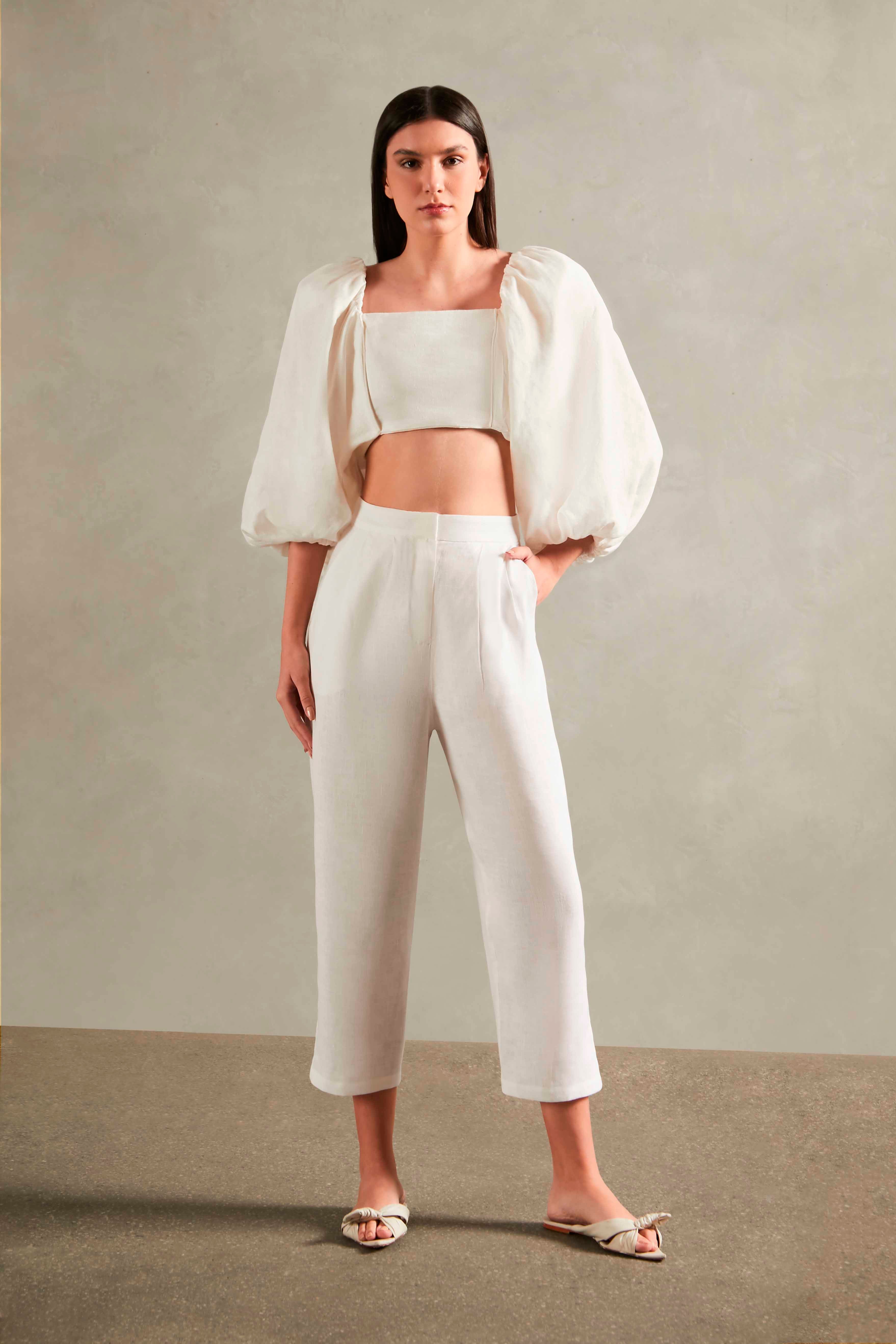 Blusa Cropped Maxi Manga