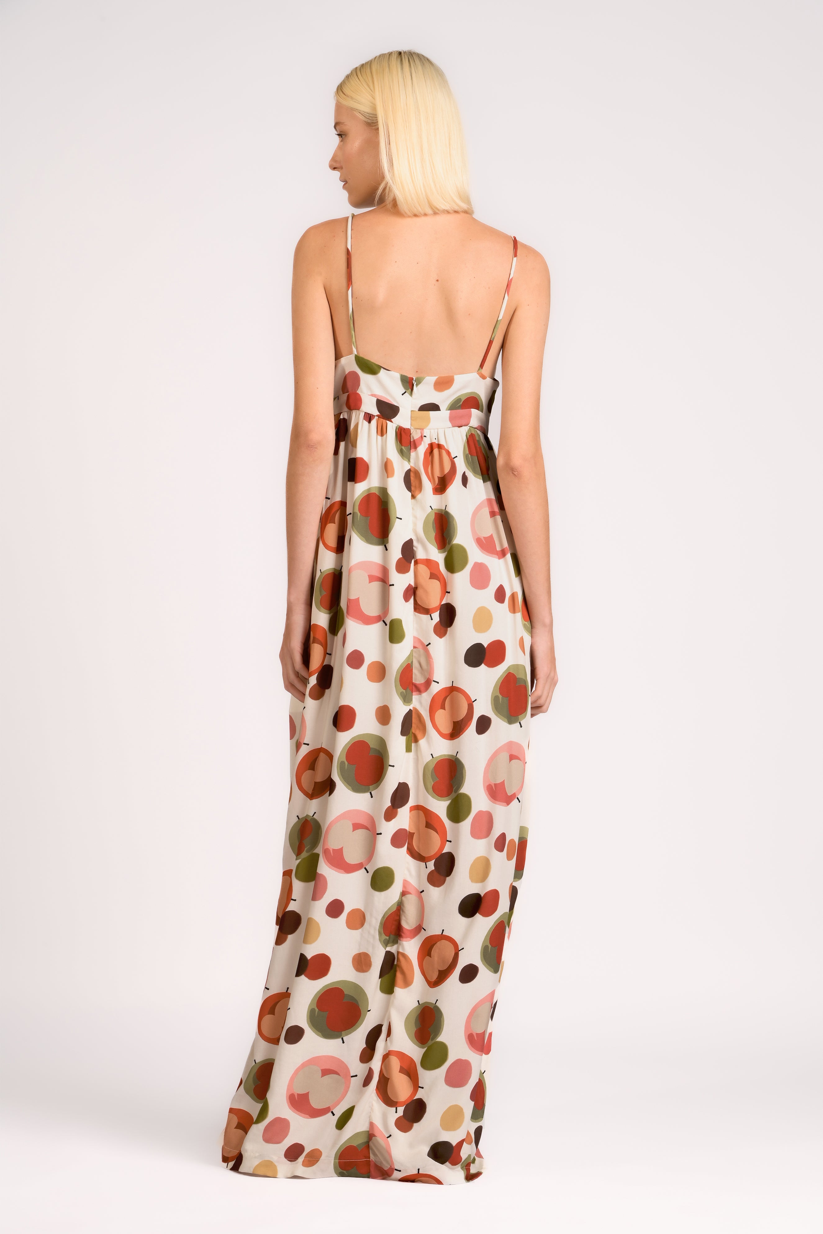 Vestido Longo Franzido Lina Pois