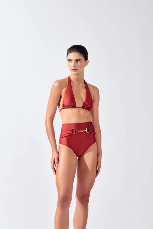 Biquini Hot Pants & Saia Midi Franzida Solids