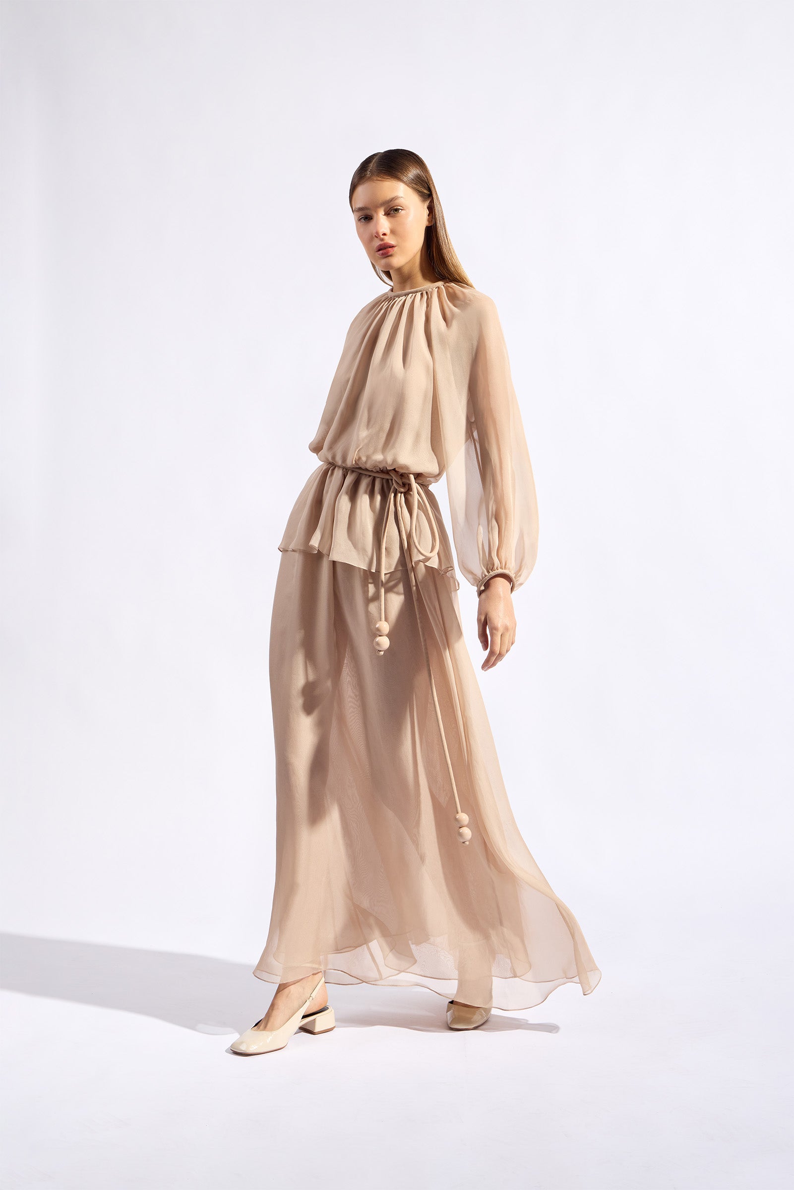 Vestido Longo Peplum Baleares Lisos