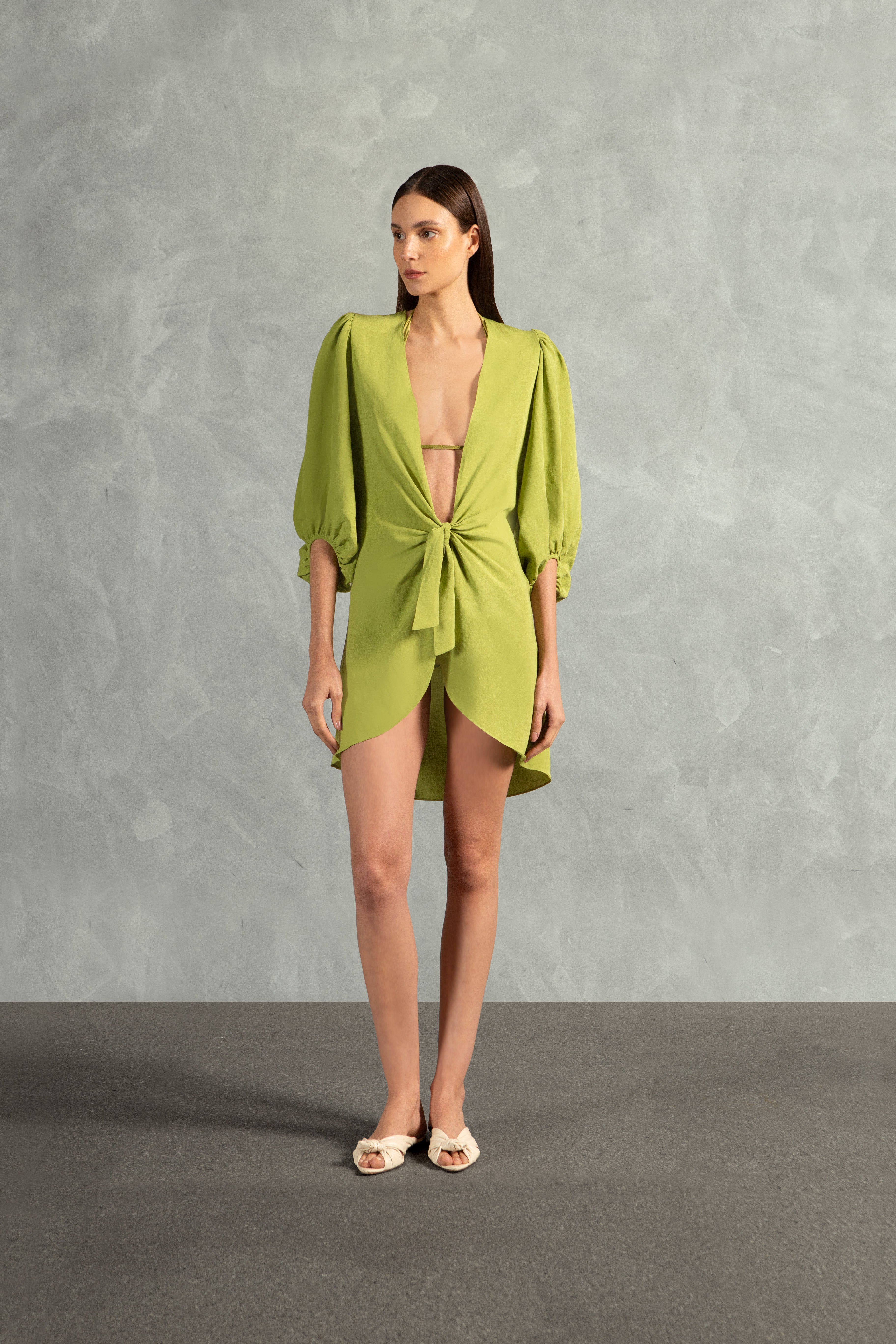 Camisa Longa De Amarrar Lisos