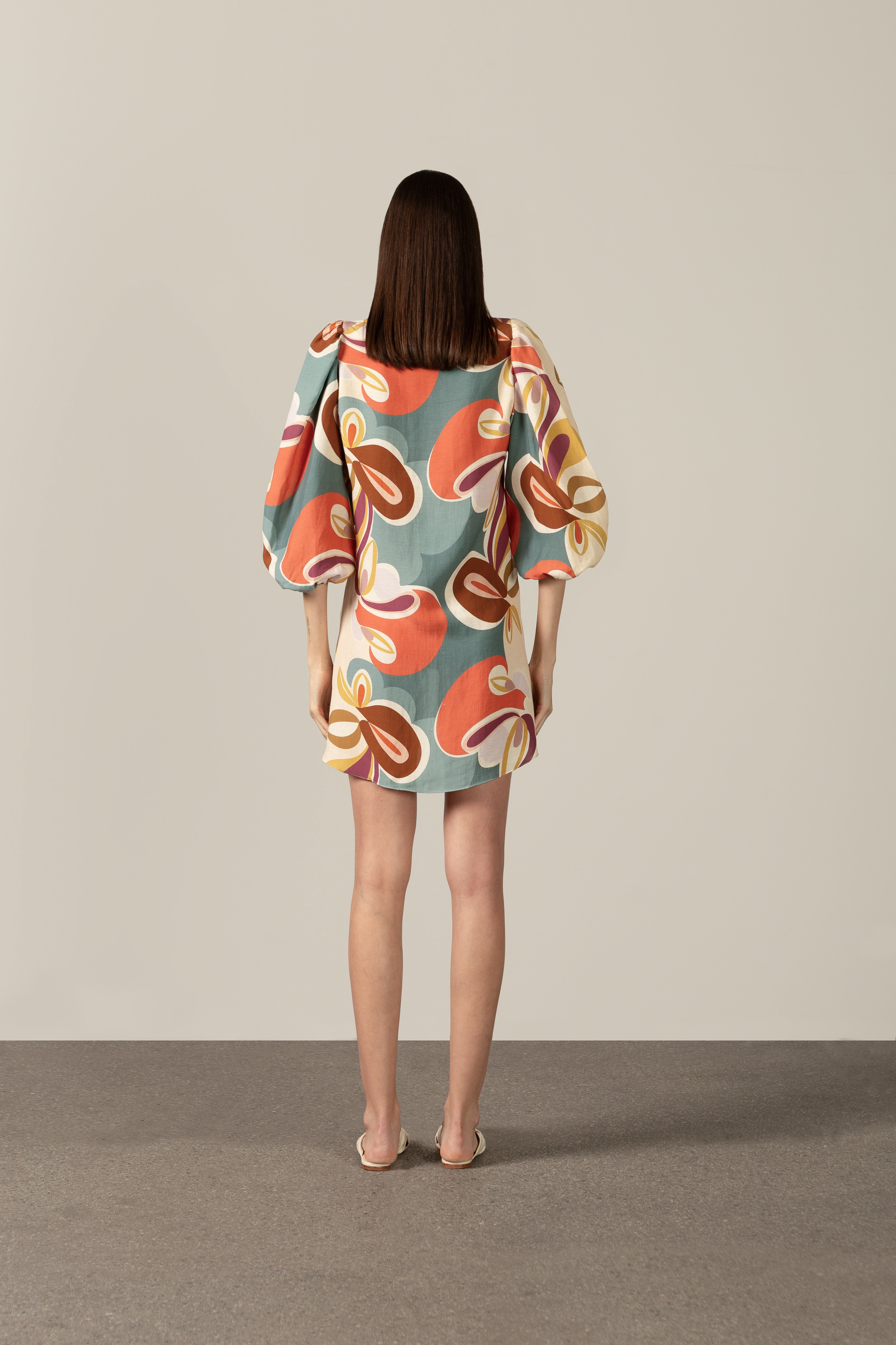 Camisa Longa De Amarrar Floral Organic