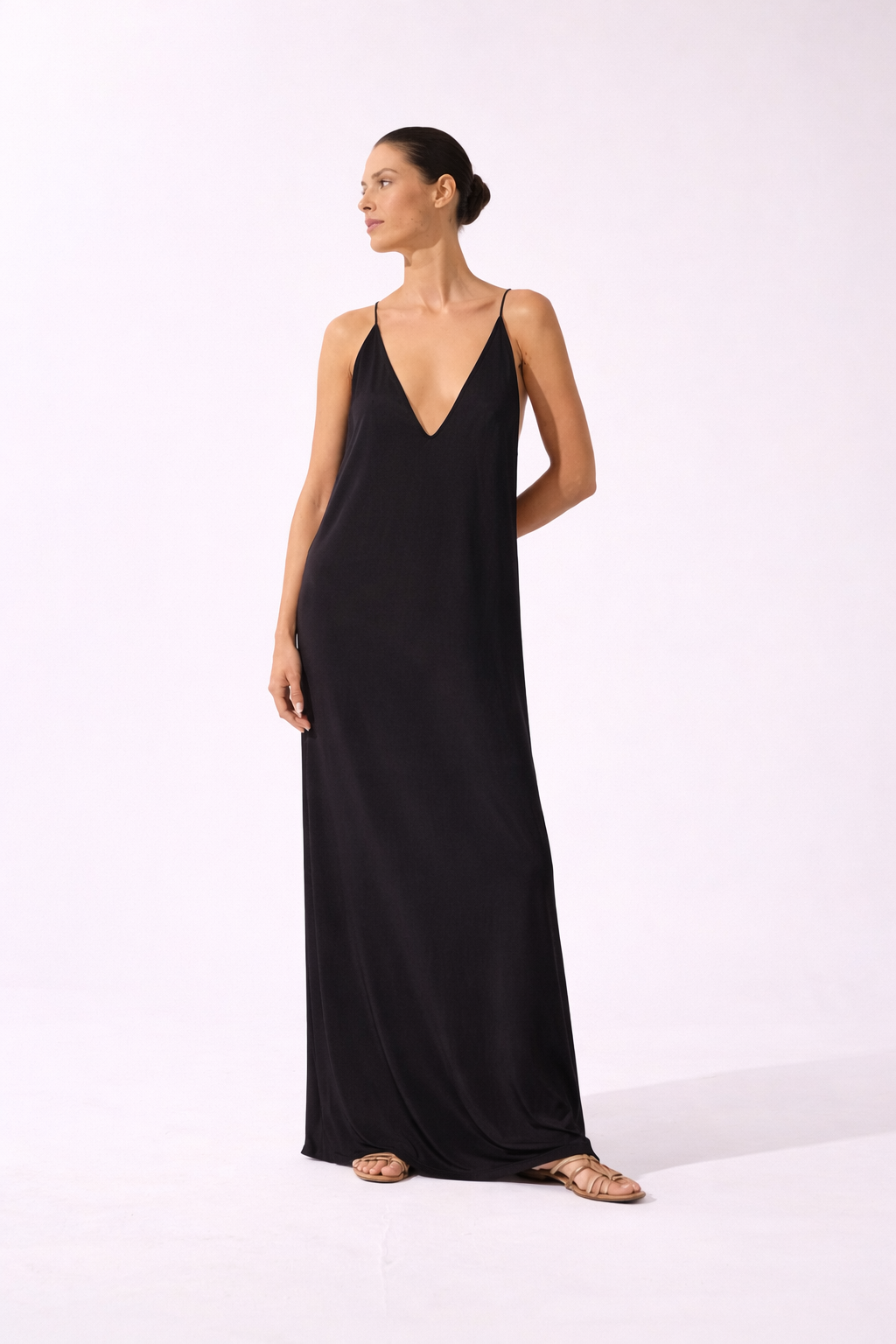 Vestido Longo Decote Costas Bold Noir