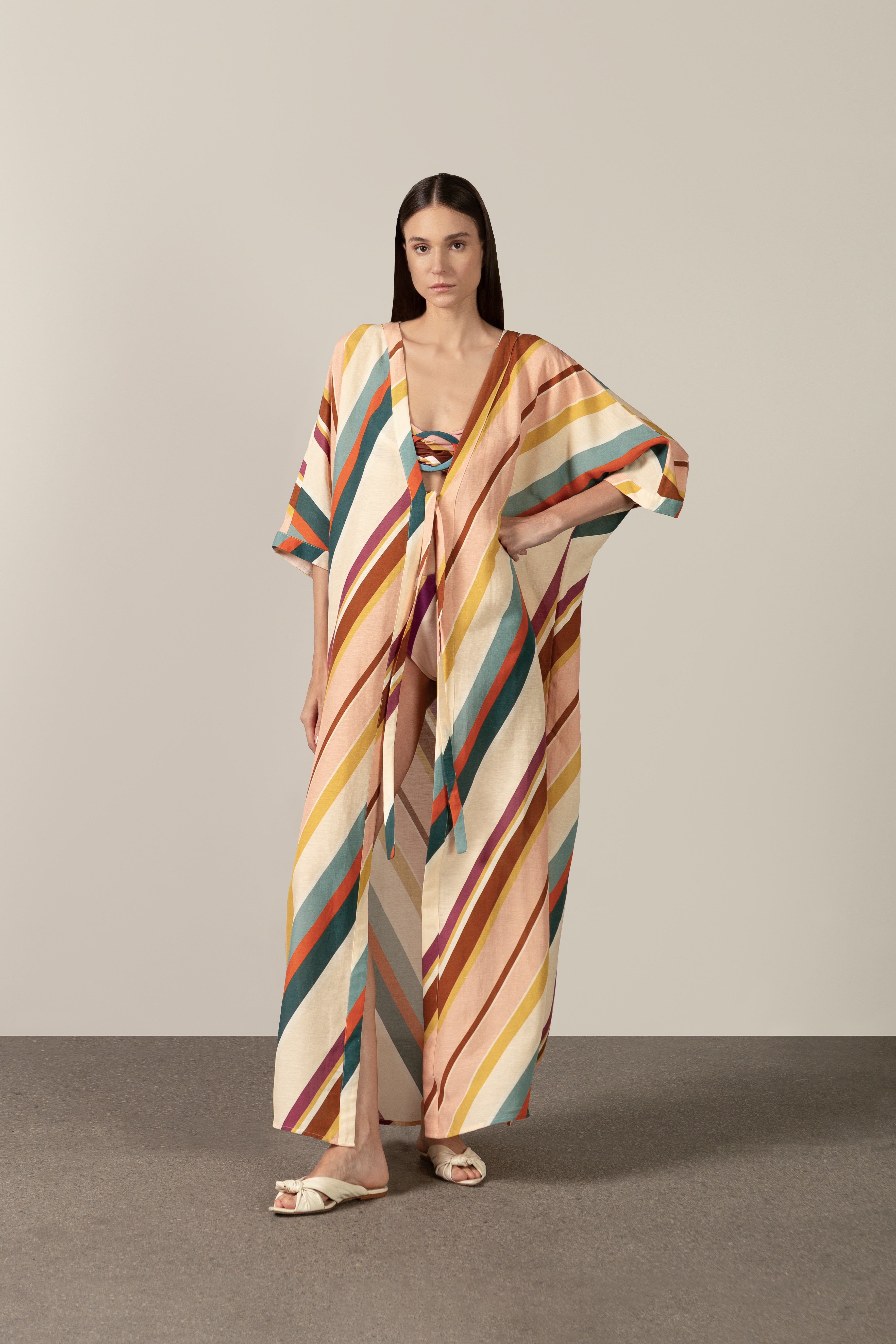Robe Longo Listras Diagonais