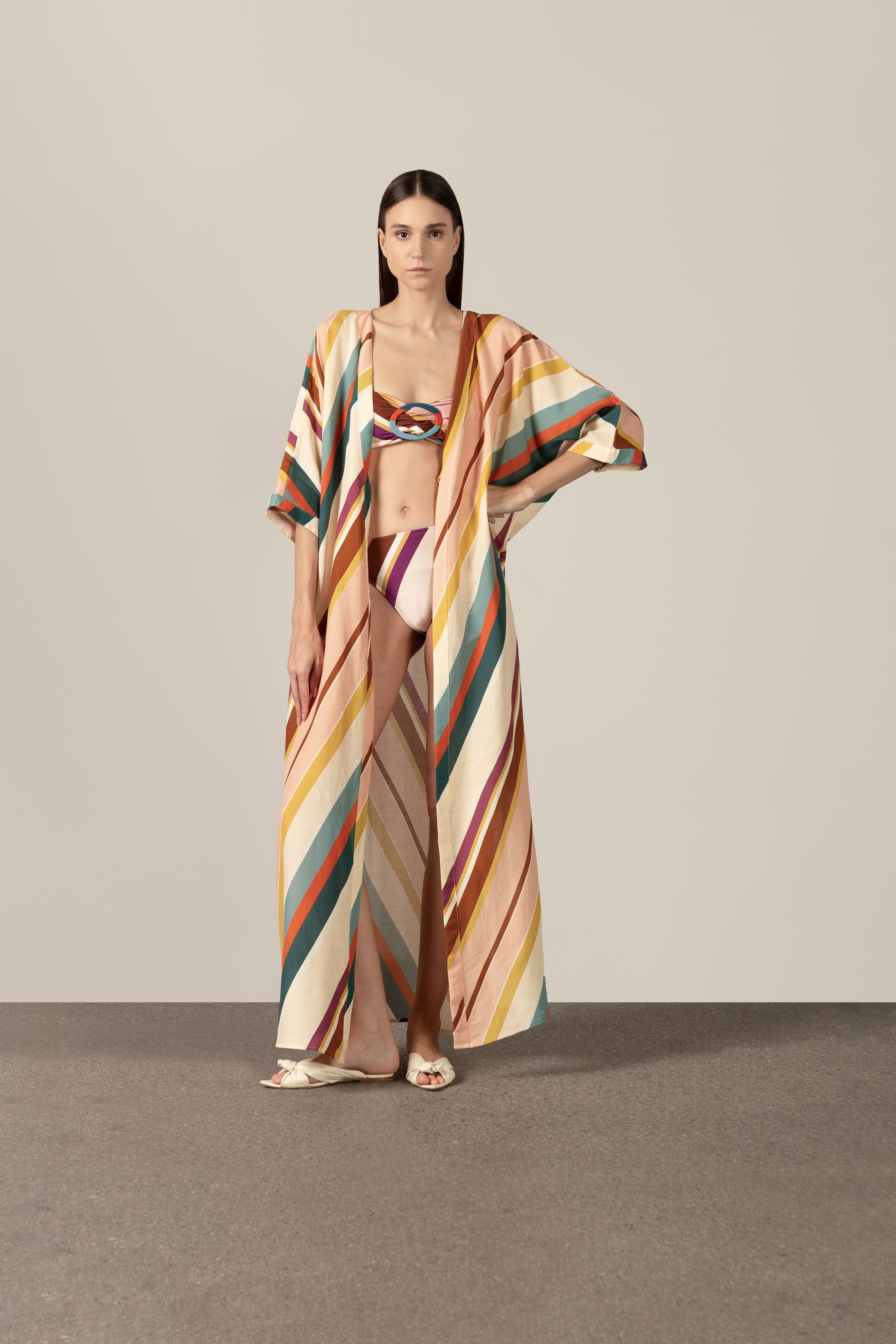 Robe Longo Listras Diagonais