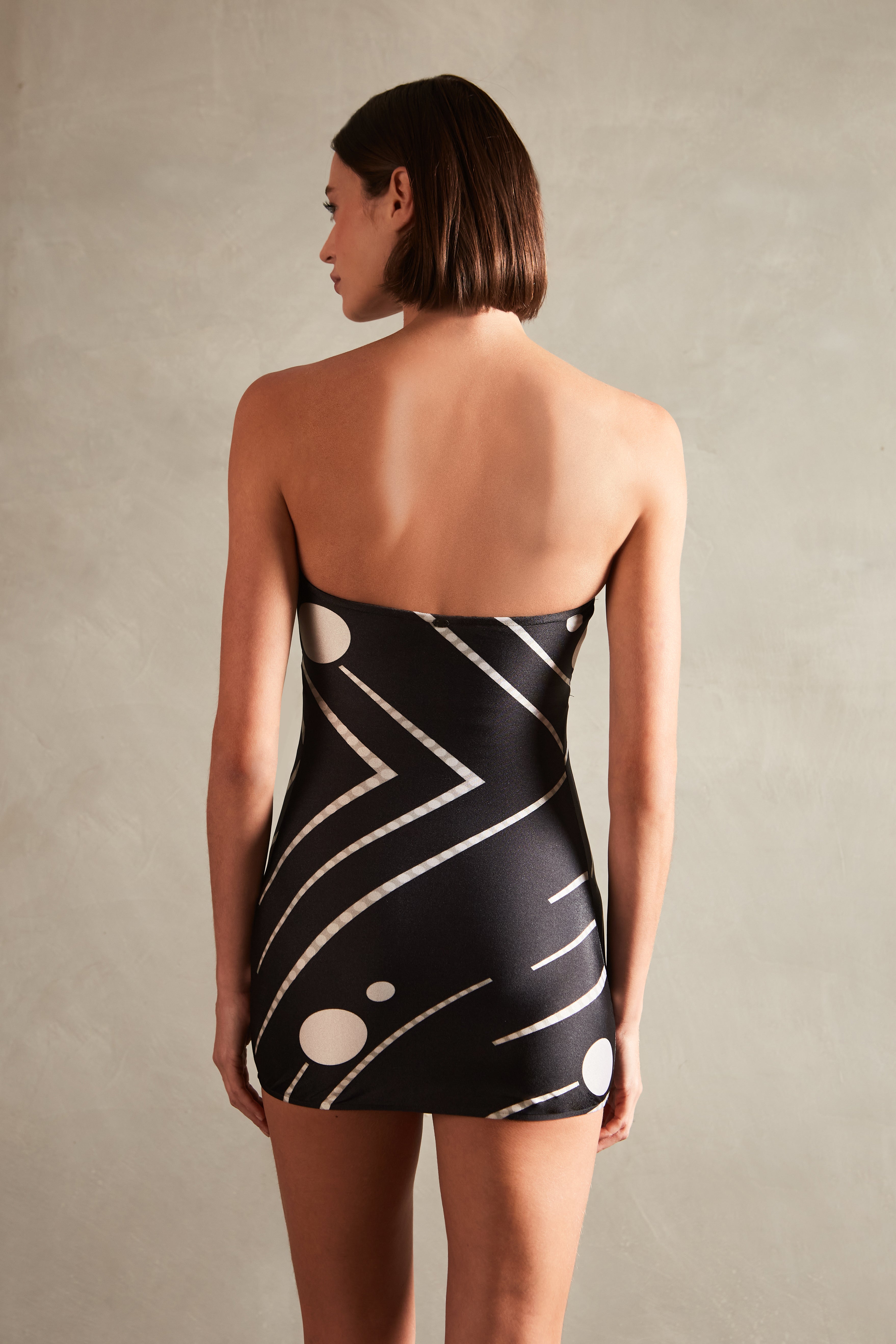 Maiô Skirt Tomara que Caia Listrado Deco