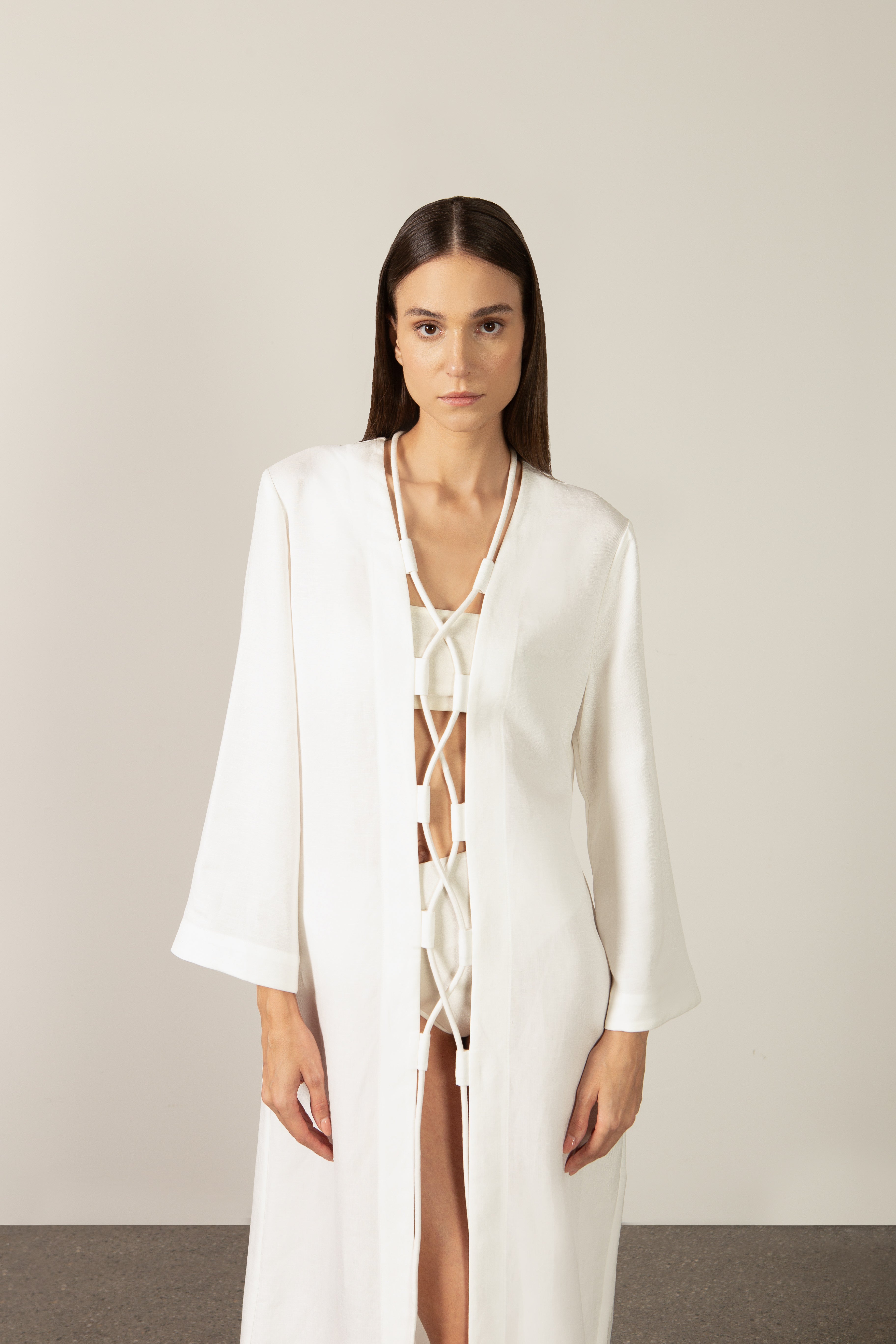 Túnica Longa Manga Longa Bicolor