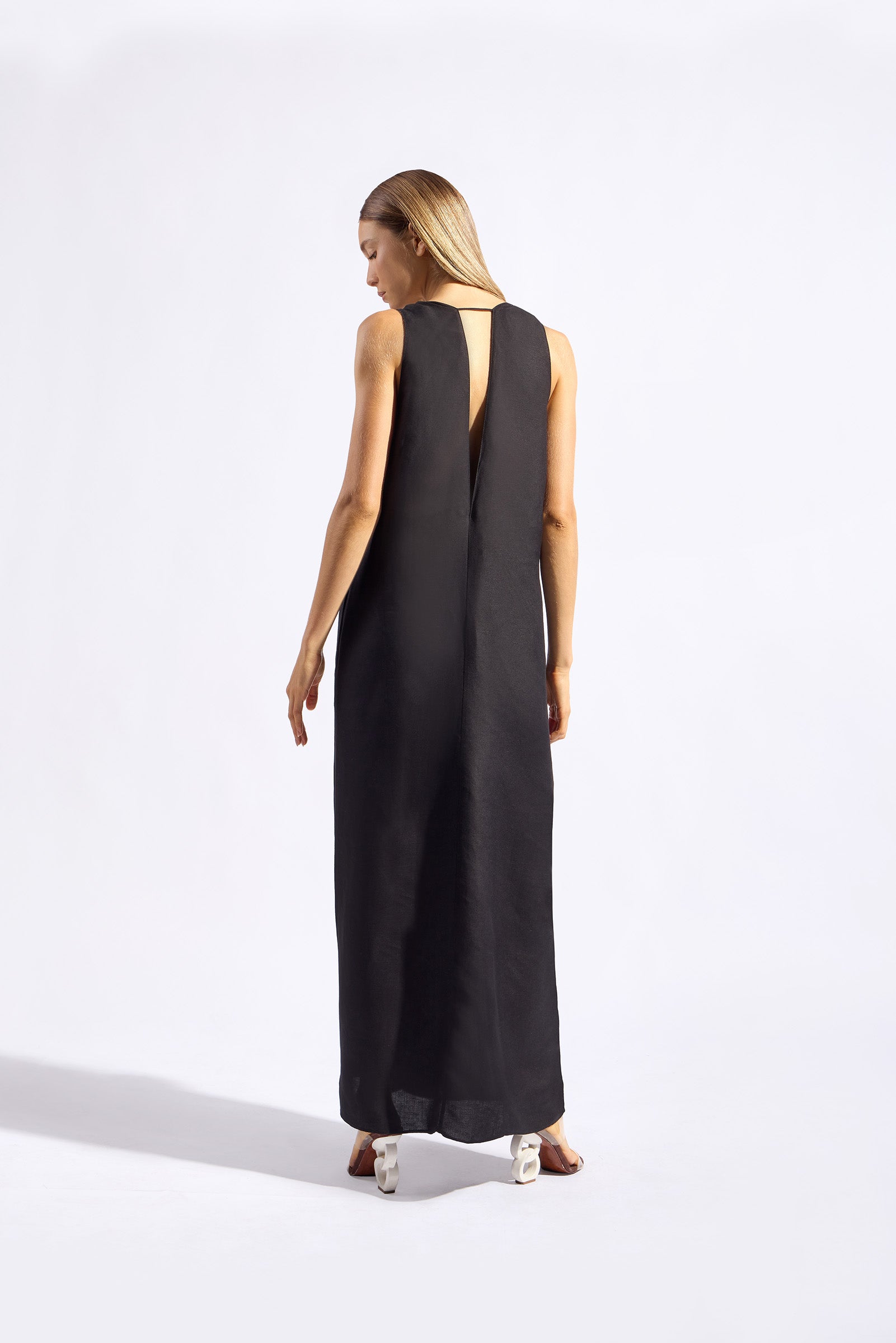 Vestido Longo Alças Com Laços Timeless