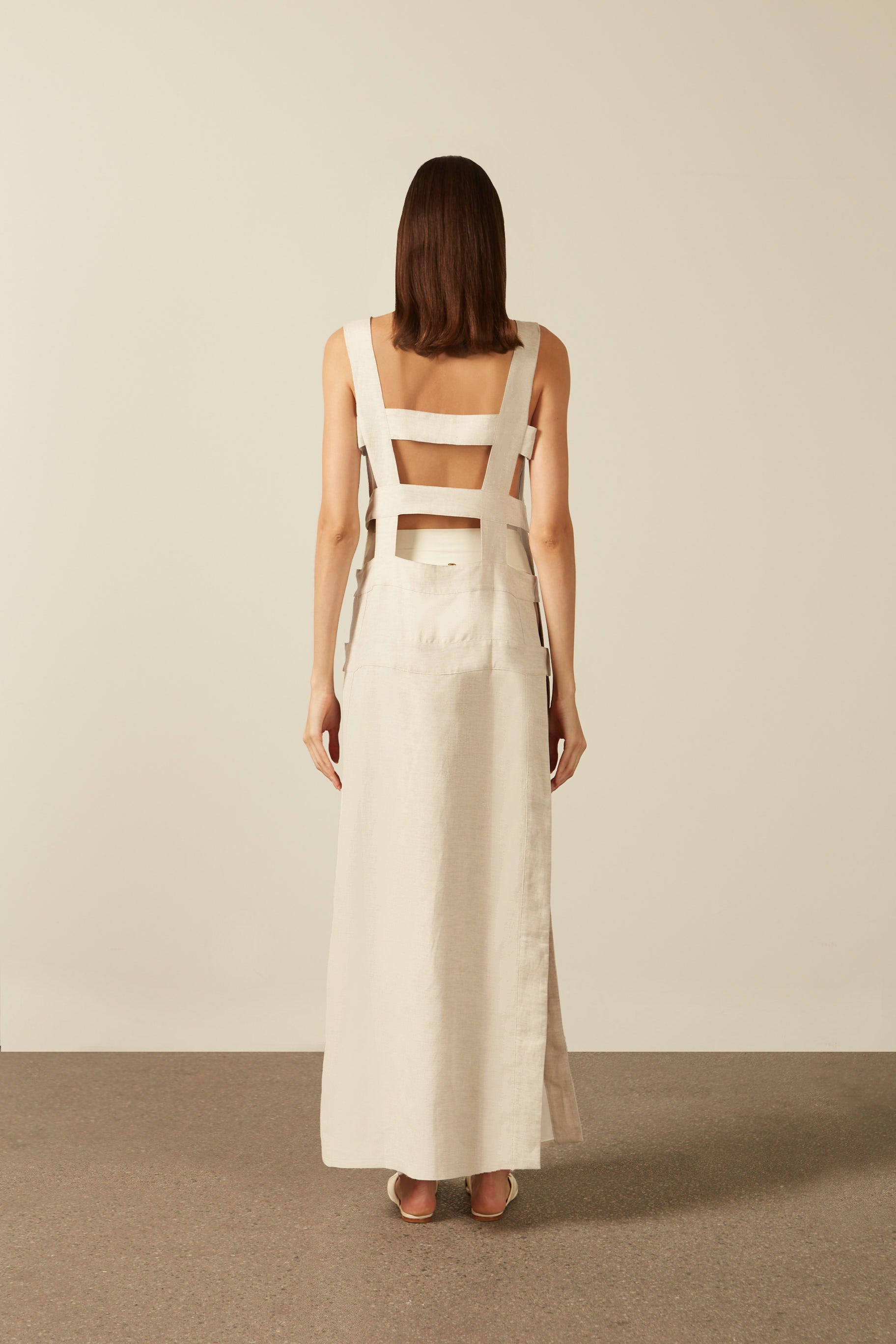 Vestido Longo Abertura Lateral Linhos