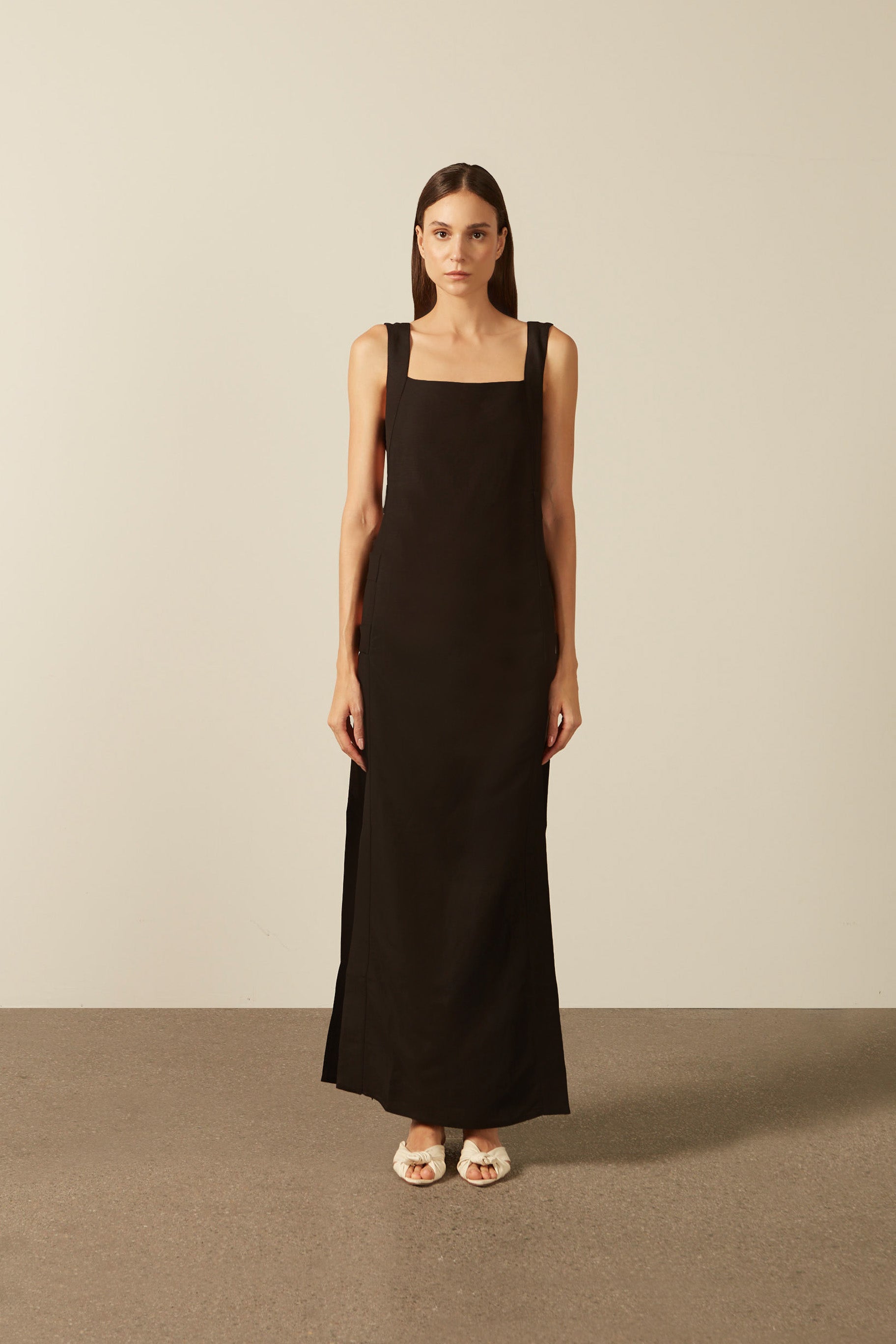 Vestido Longo Abertura Lateral Linhos