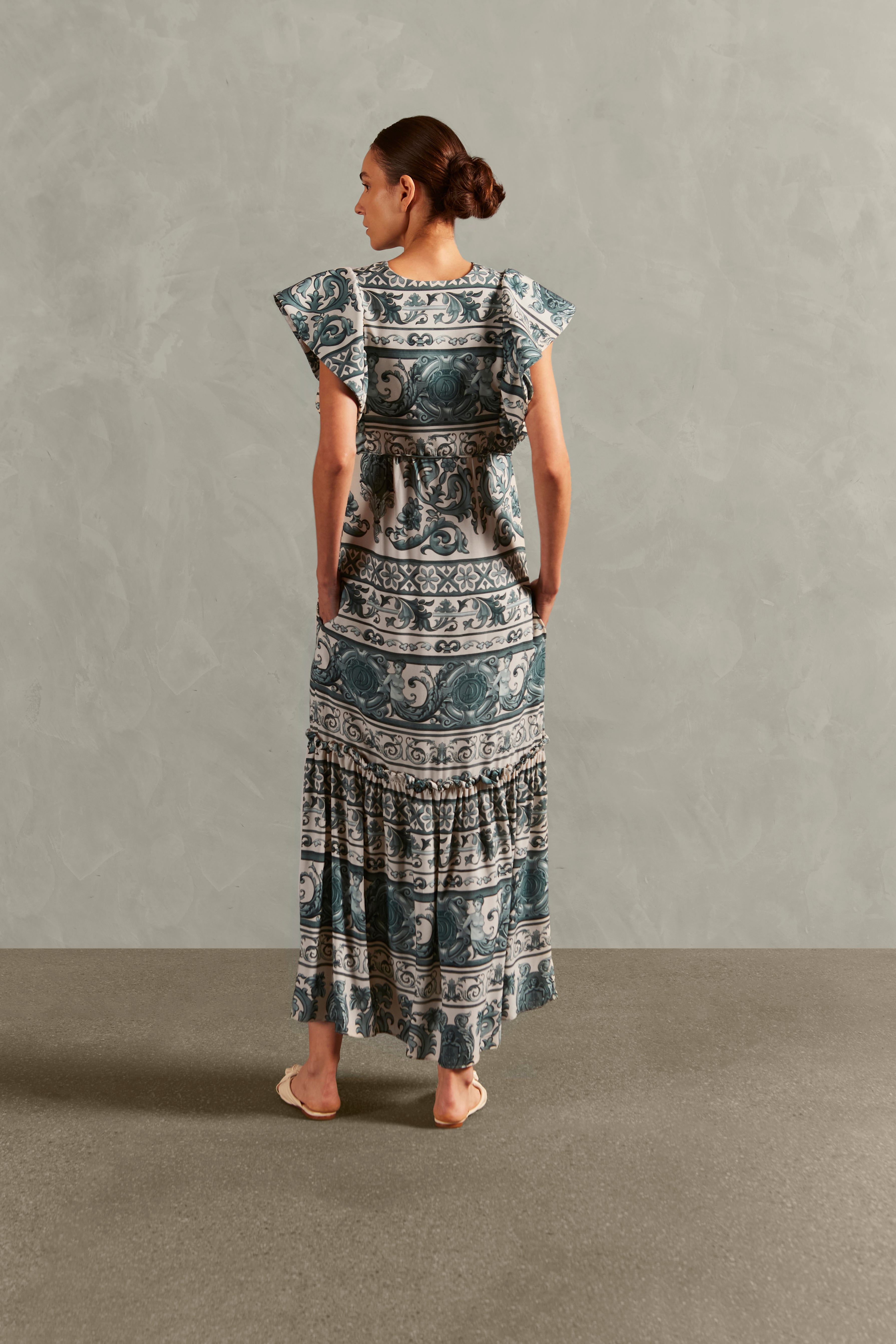 Vestido Longo Babados Hera