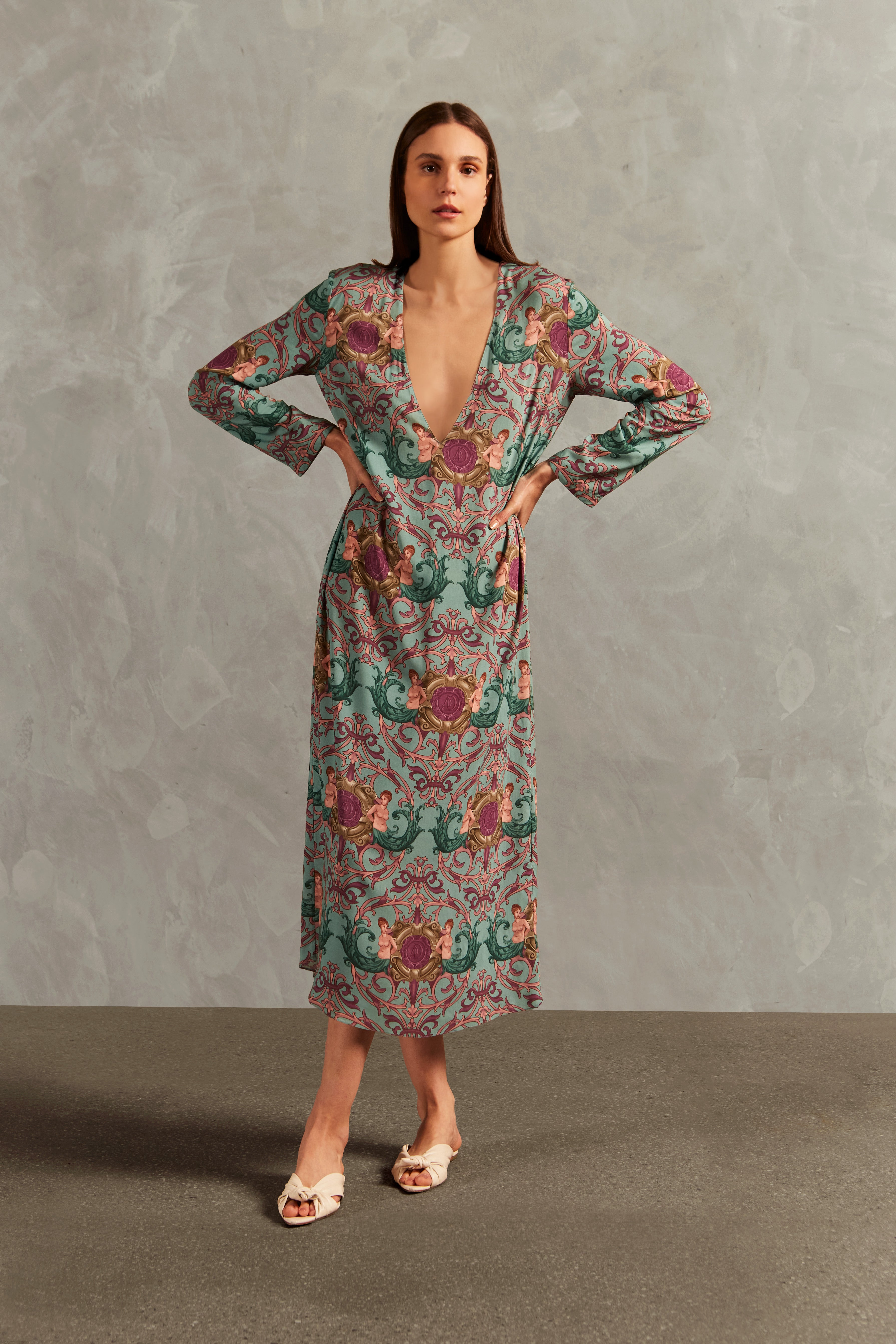 Vestido Longo Decote V Le Sirenuse