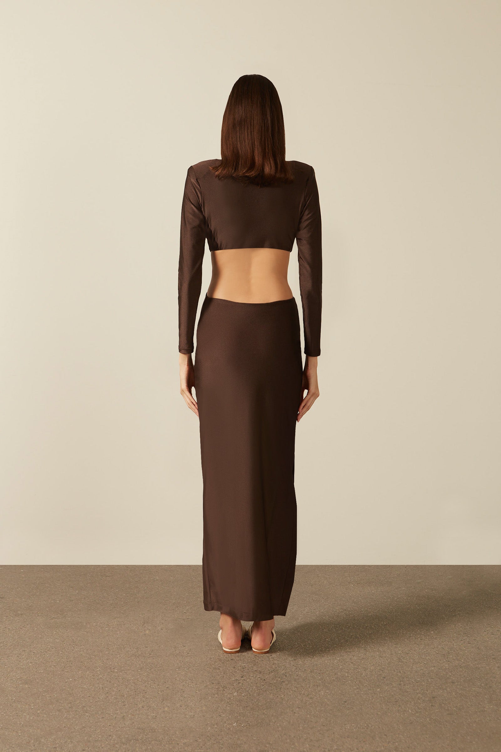 Vestido Longo Decote Profundo Vintage Citronelle