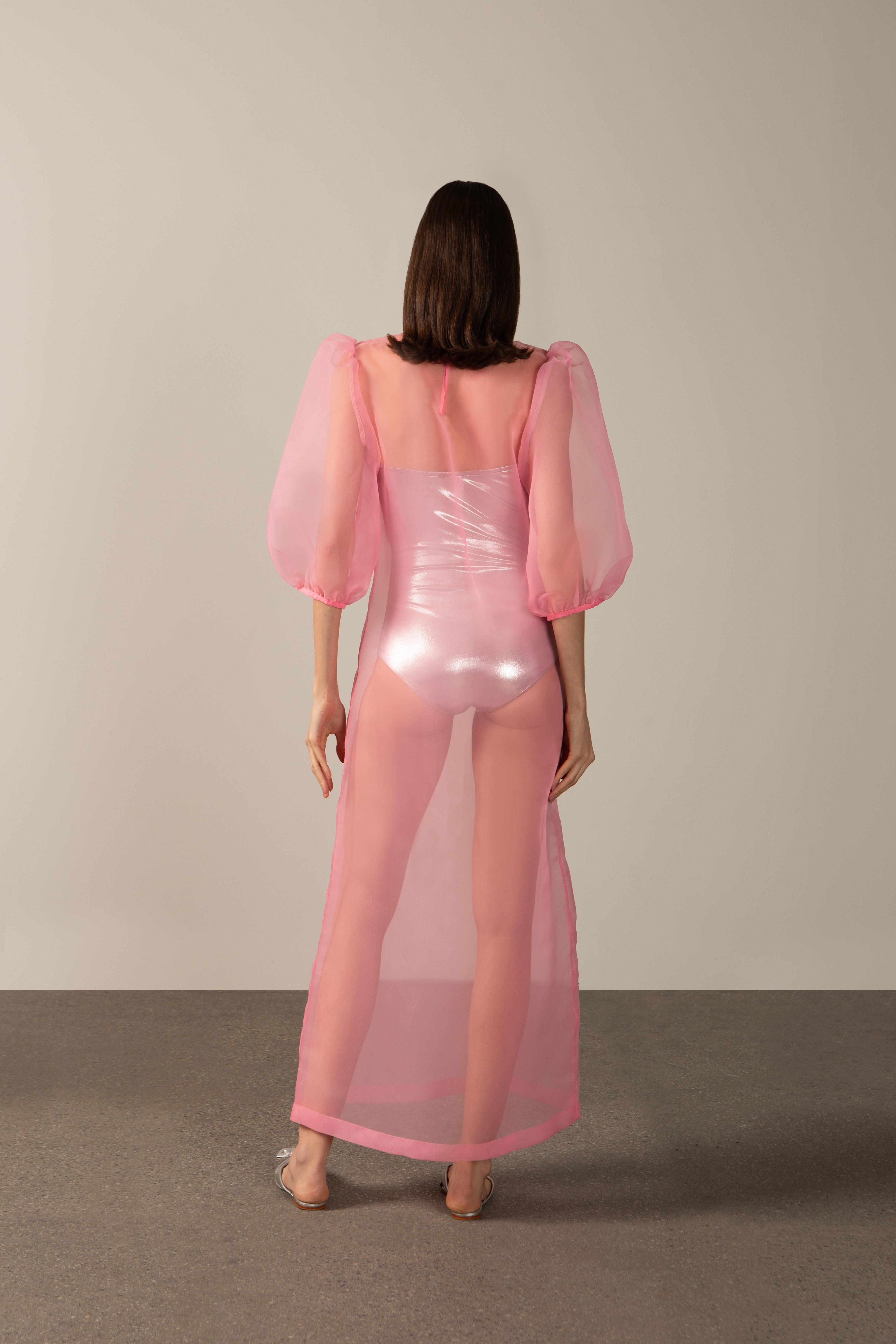 Vestido Longo Manga Bufante Eclat