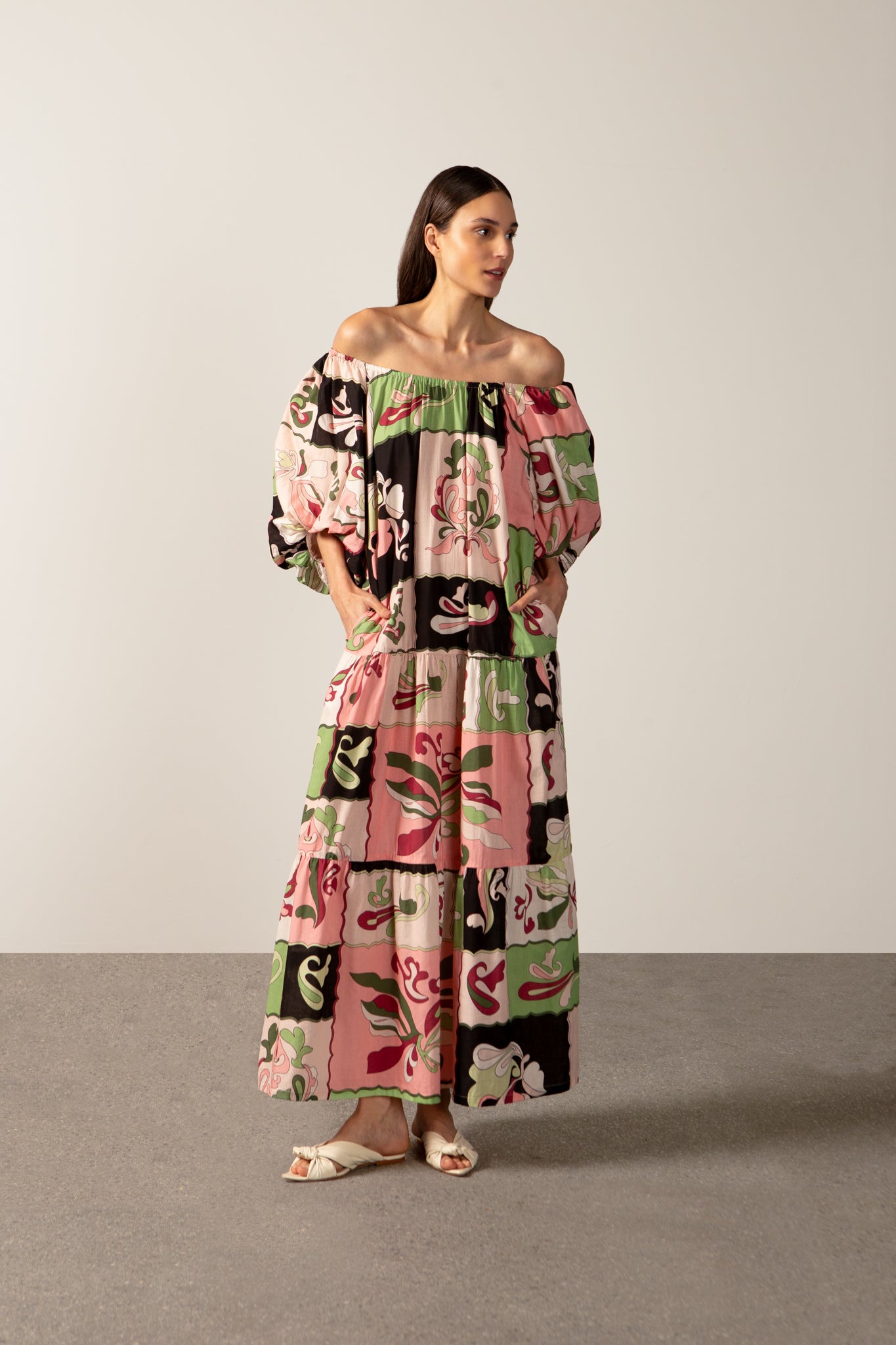 Vestido Longo Manga Bufante Inamorata