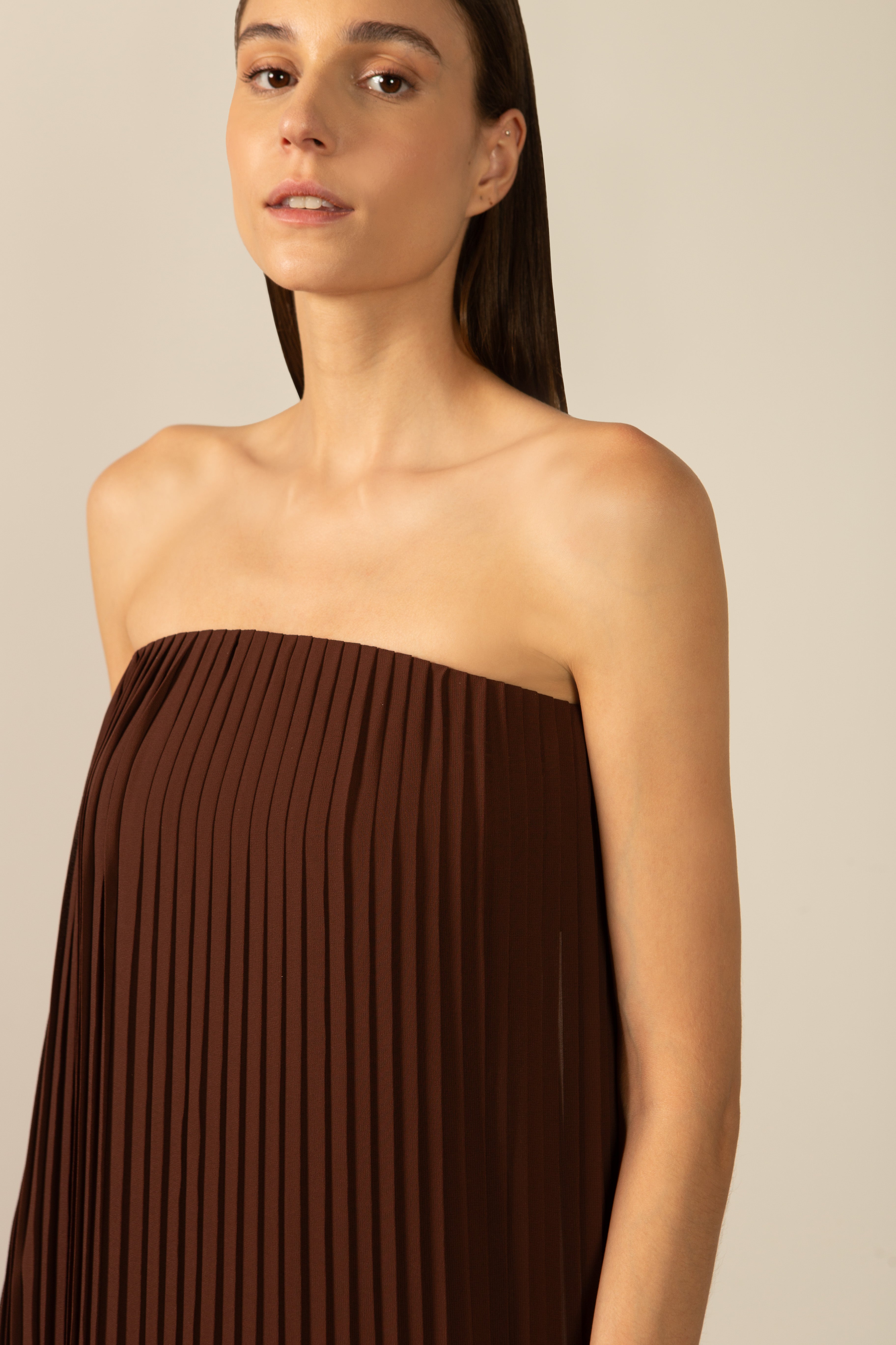 Vestido Plissado Longo Noblesse