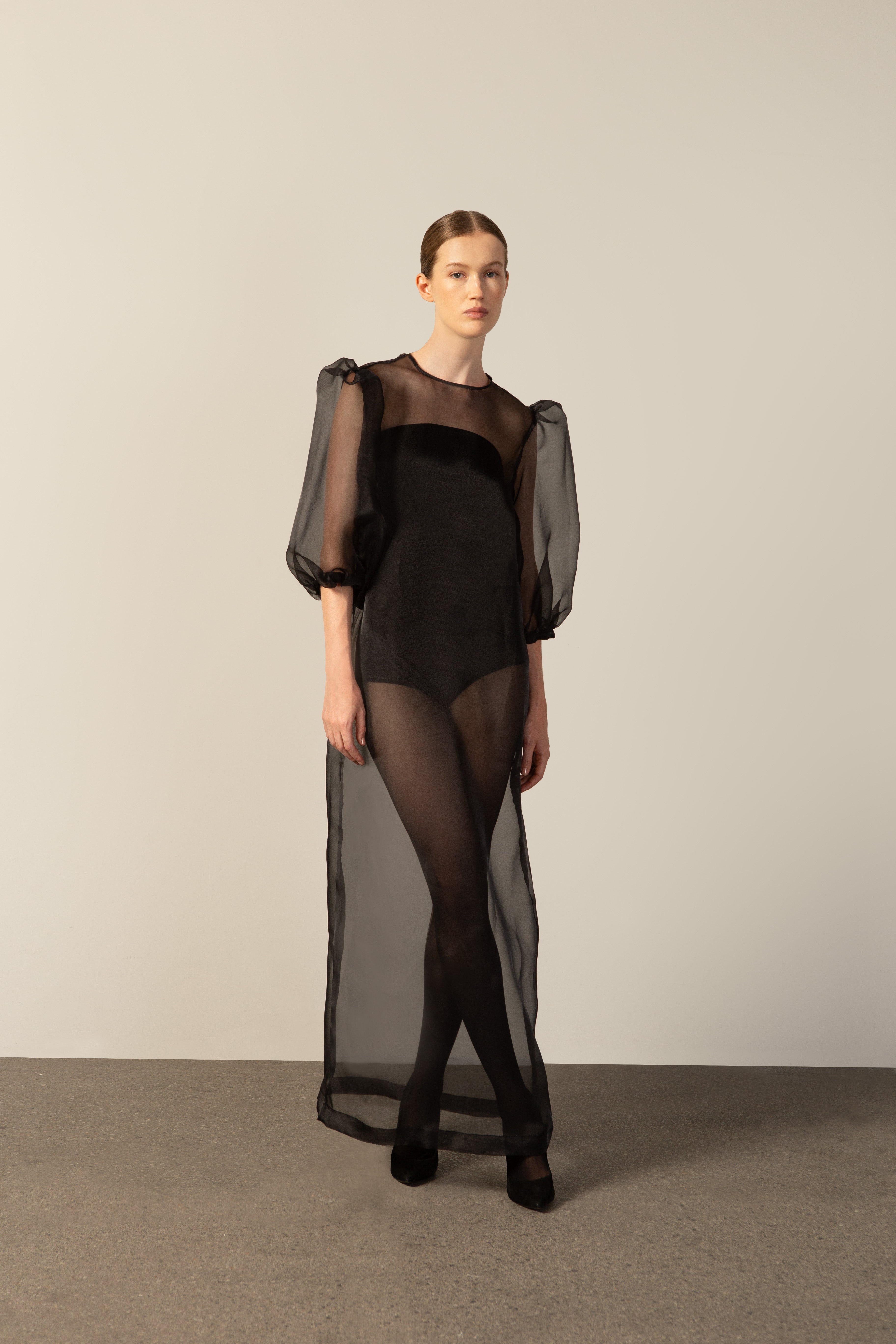 Vestido Longo Manga Bufante