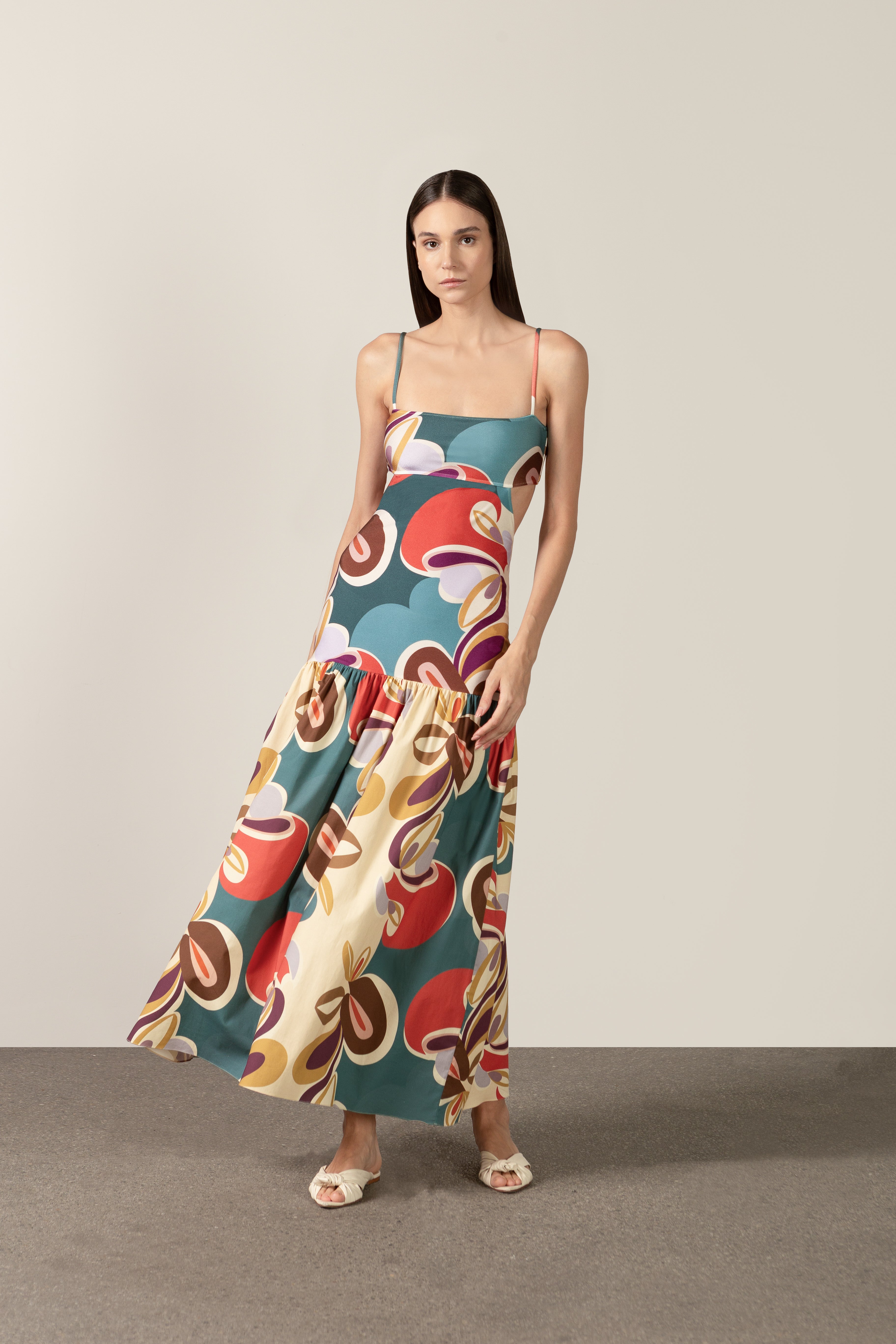 Vestido Longo Alças Floral Organic