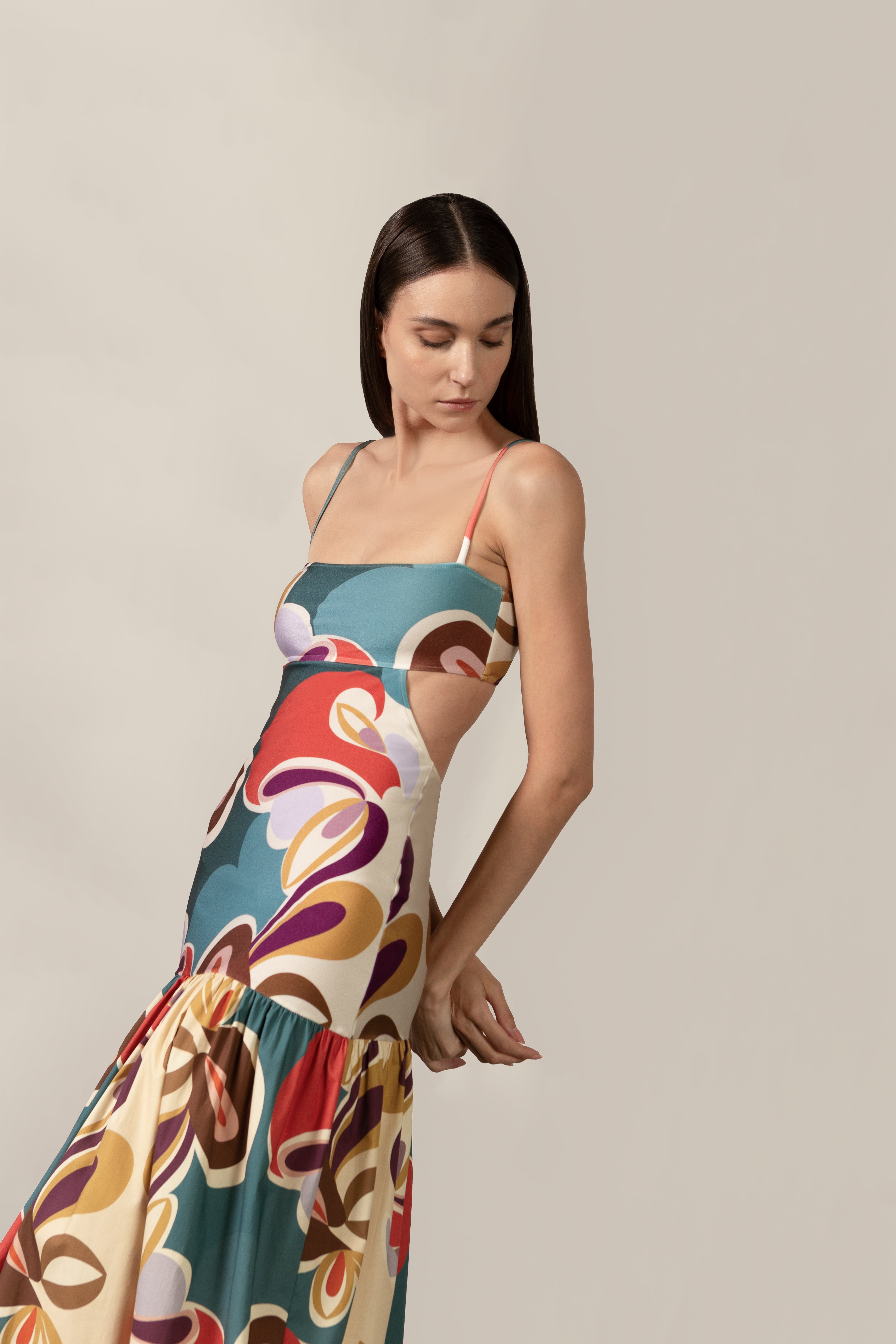 Vestido Longo Alças Floral Organic