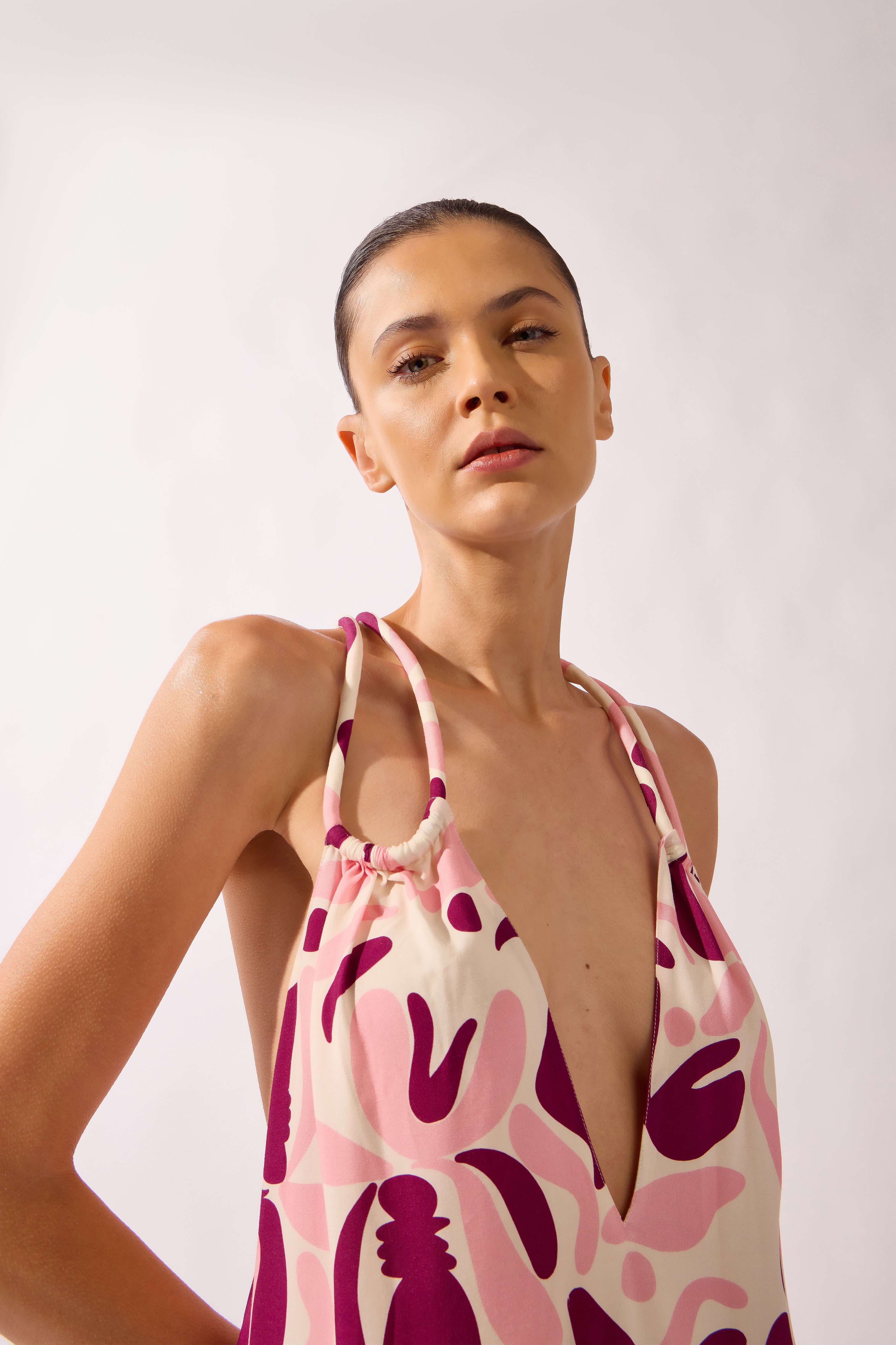 Vestido Longo Detalhe Alças Bold Floral