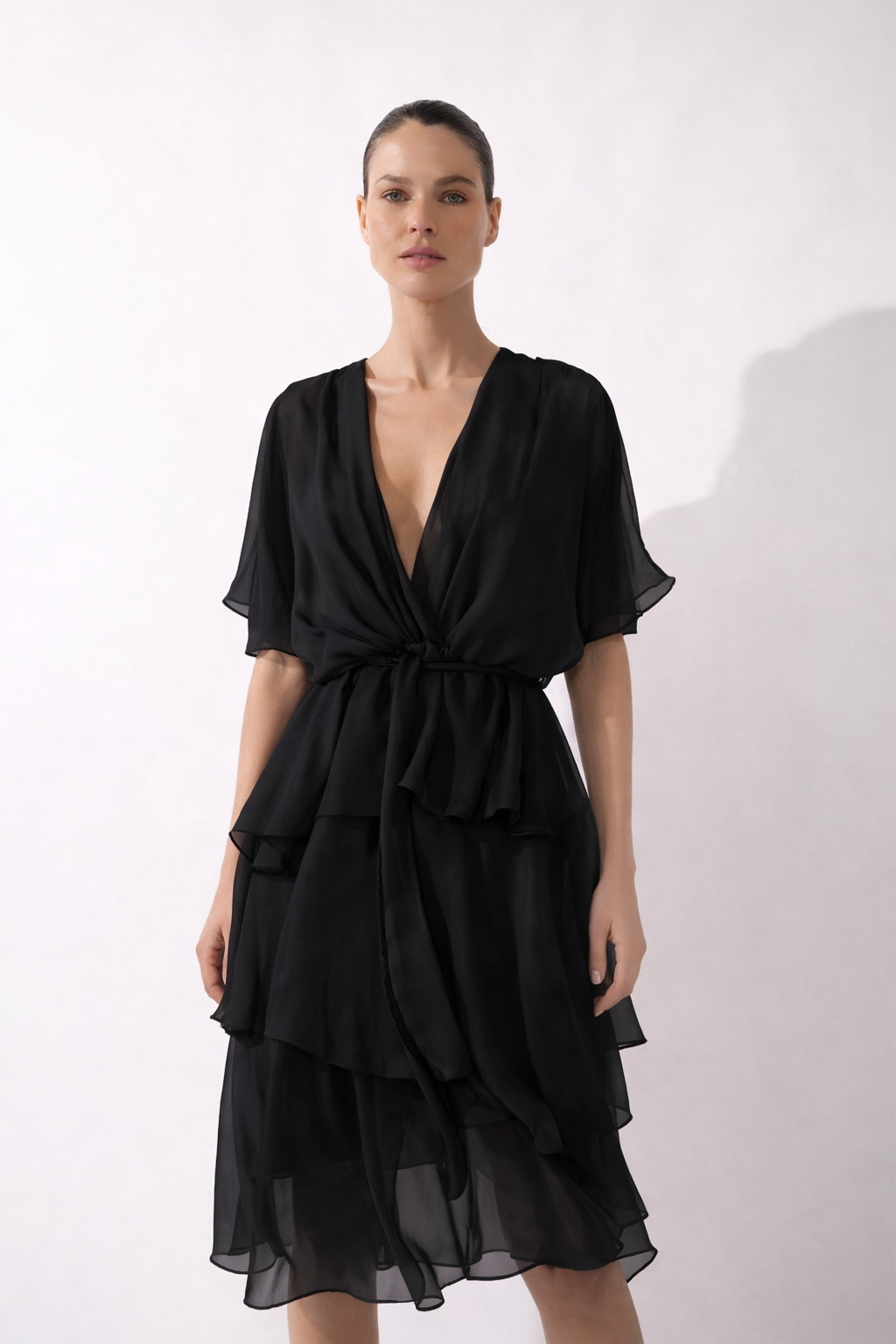 Vestido Midi Camadas Vibration Liso