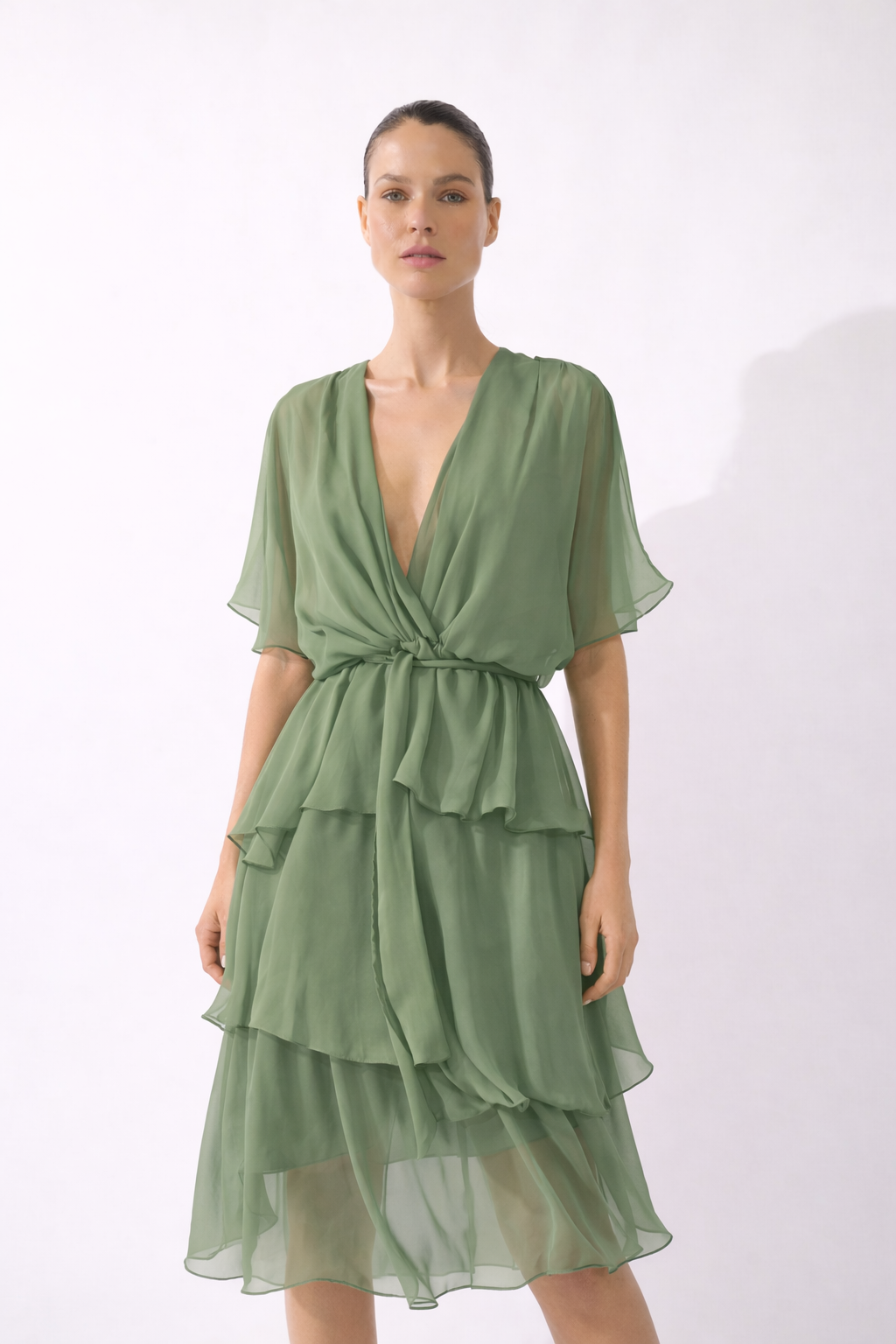 Vestido Midi Camadas Vibration Liso