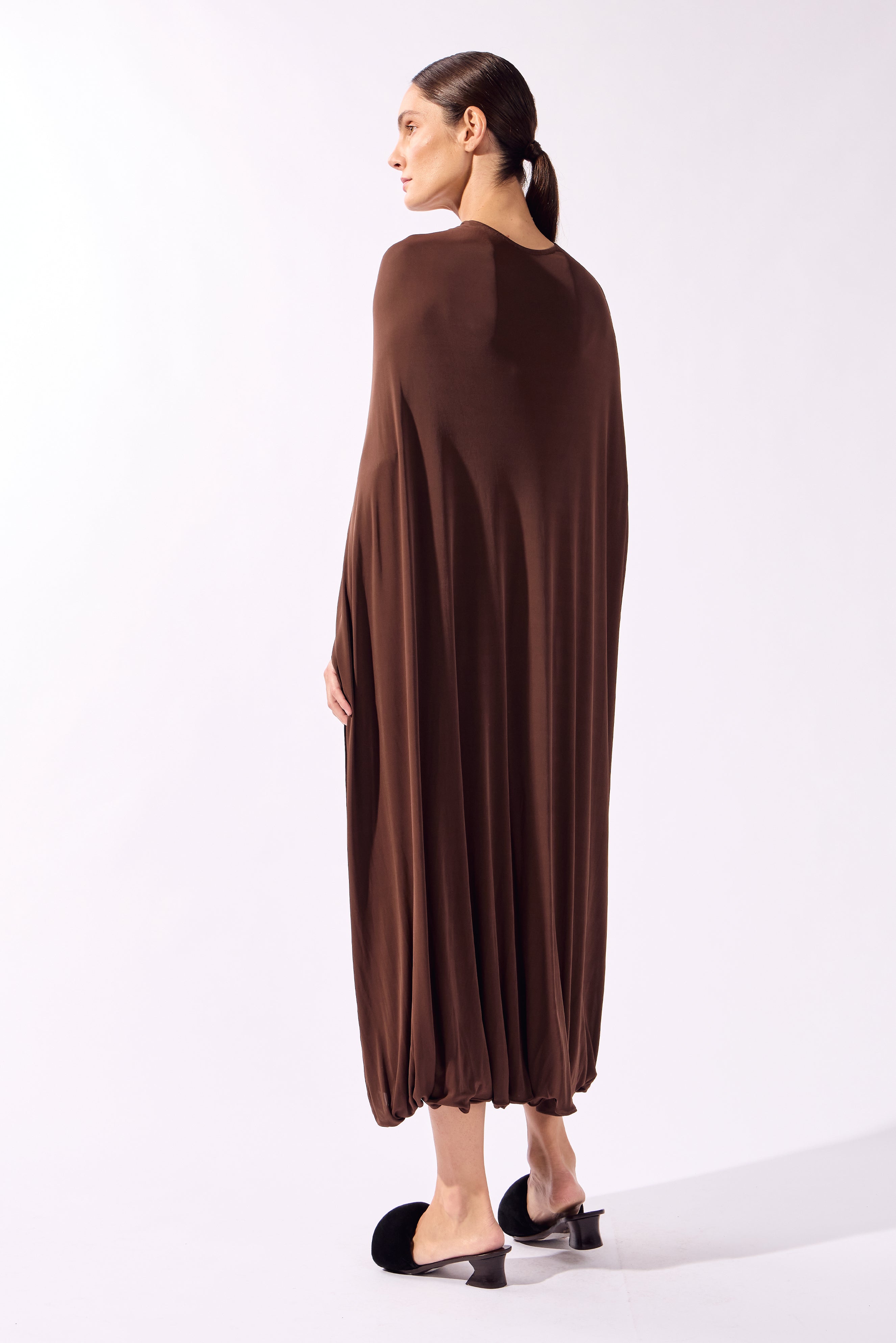 Vestido Capa Midi Bold Noir